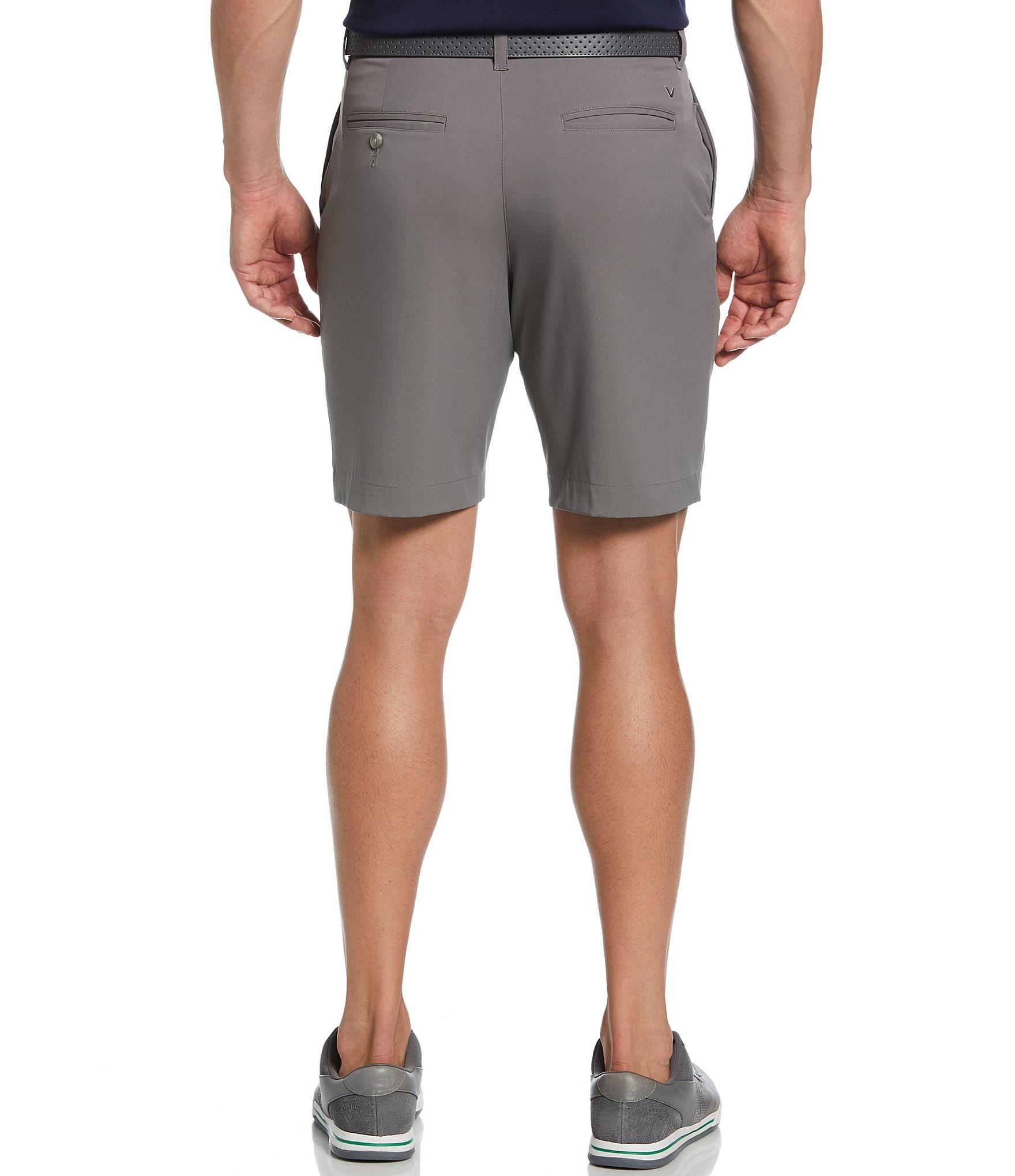 Callaway Classic Fit Flat Front Opti-Stretch Active Waistband Solid 9#double; Inseam Shorts