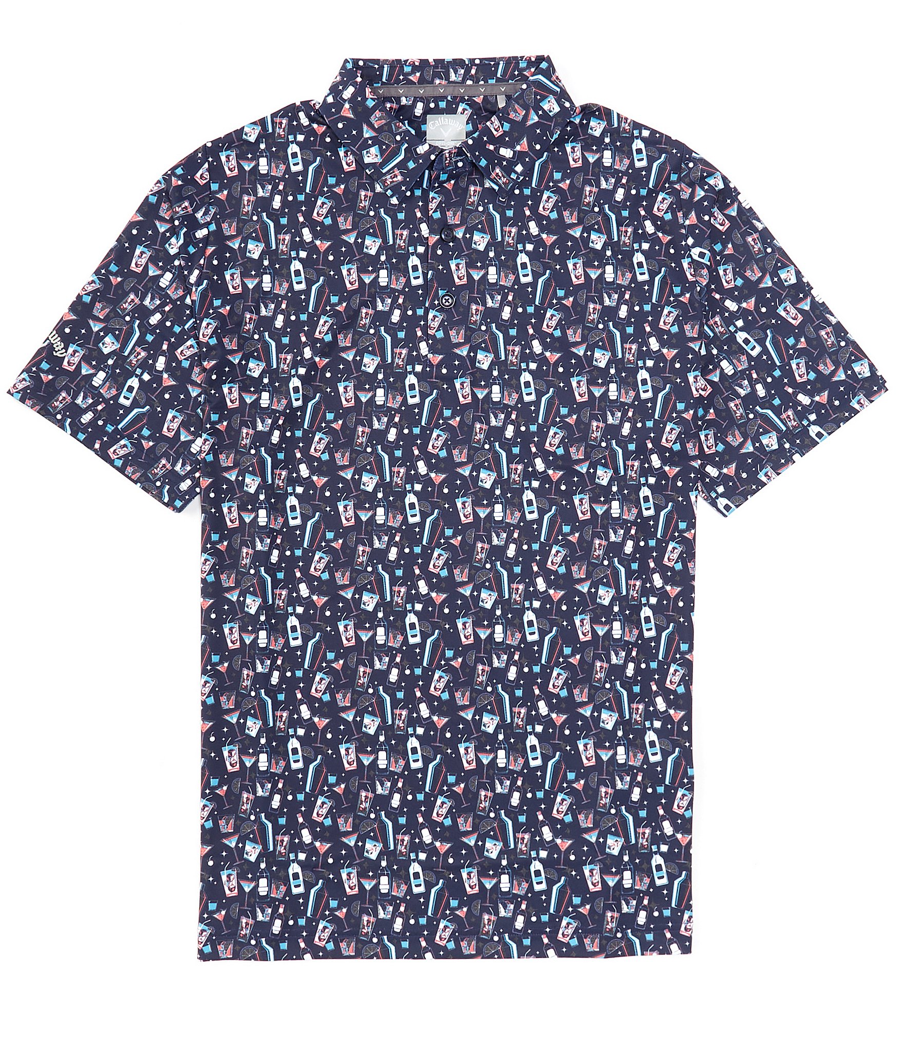 Callaway Short Sleeve Printed Knit Polo Shirt | Dillard's