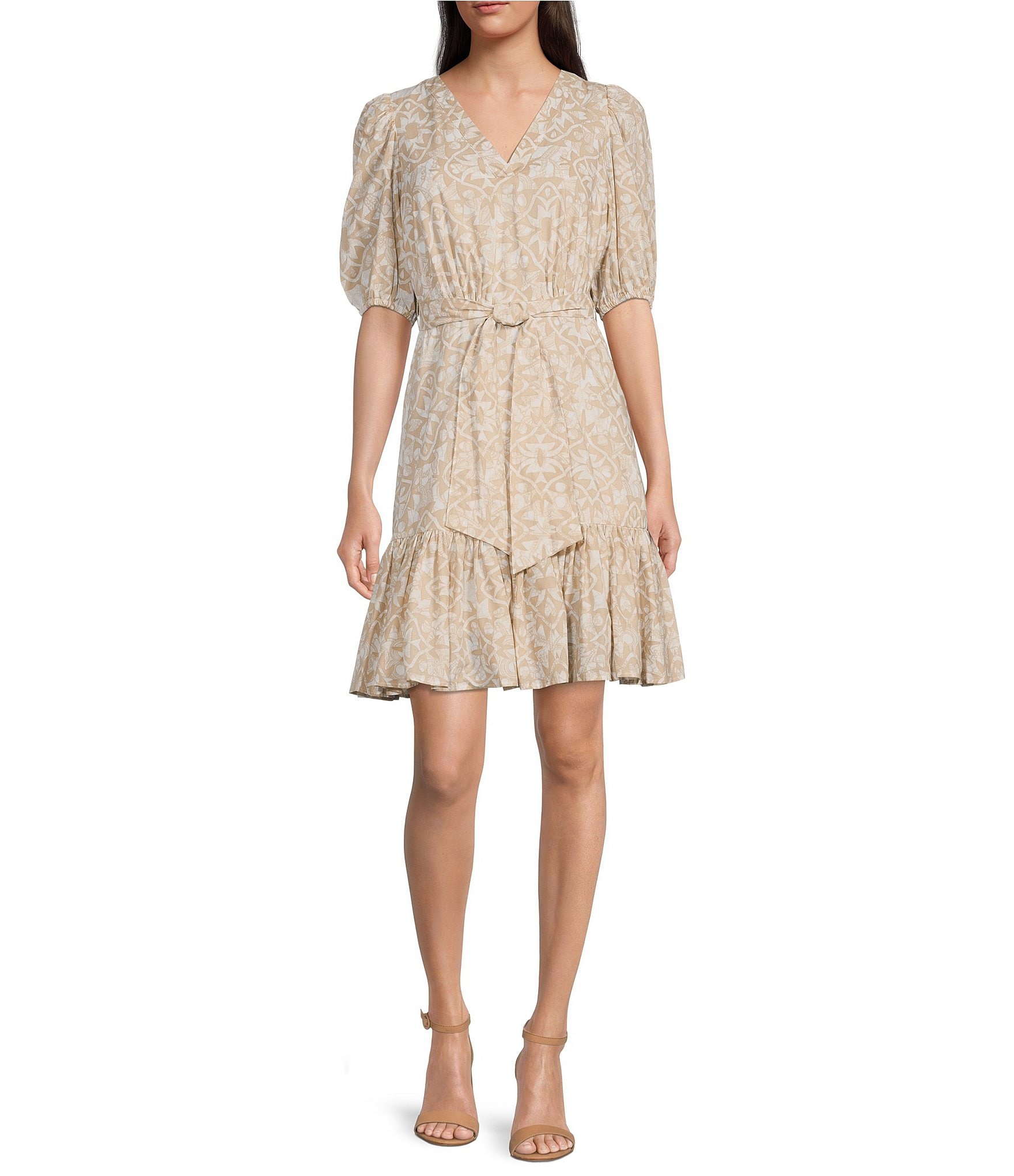 Calvin Klein Plus Size Surplice V-Neck Short Sleeve Sequin Faux Wrap Dress