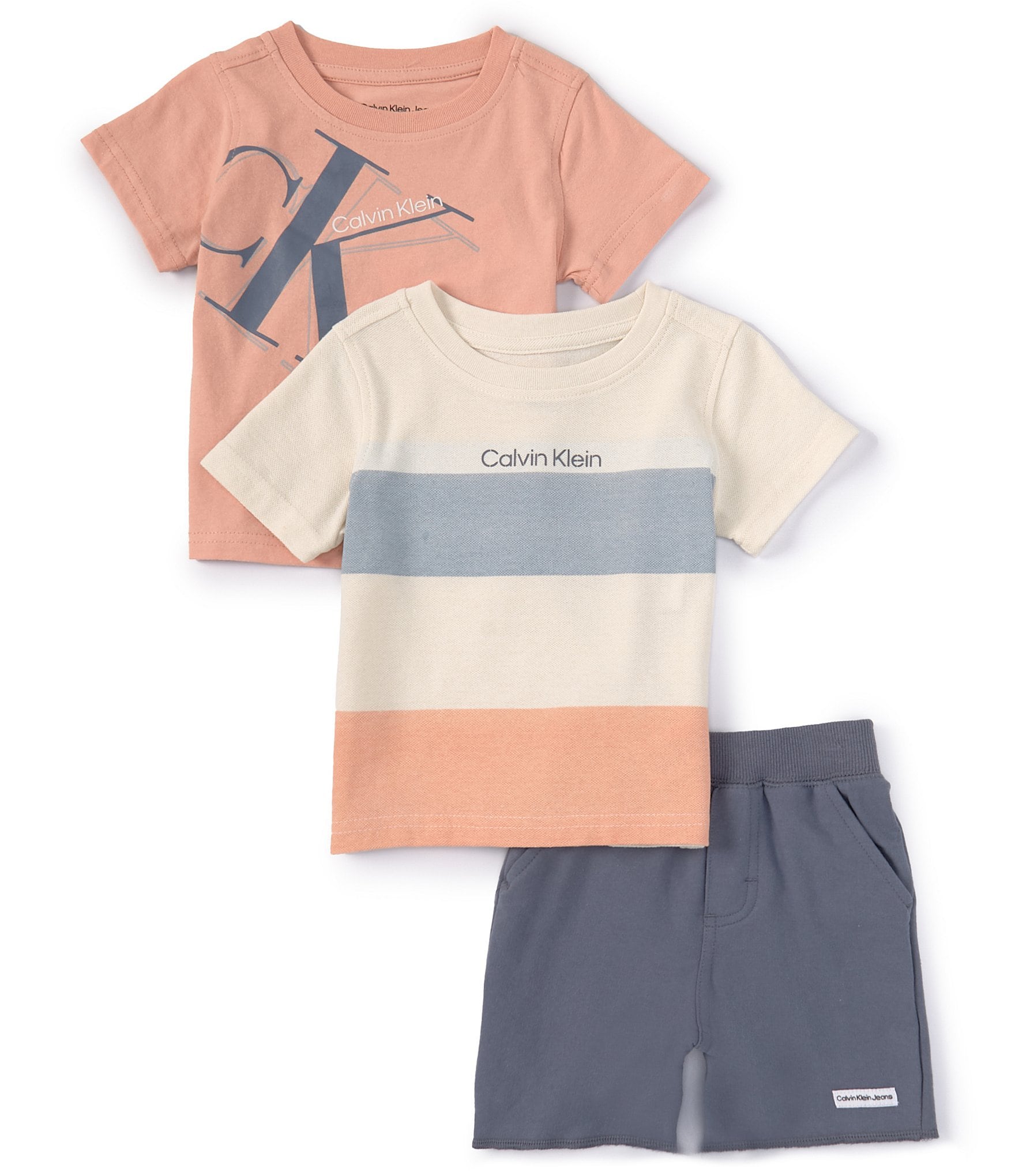 Nautica Baby Boys Logo Stripe Tank Bodysuit, Short Sleeve T-shirt and  Shorts, 3 Piece Set