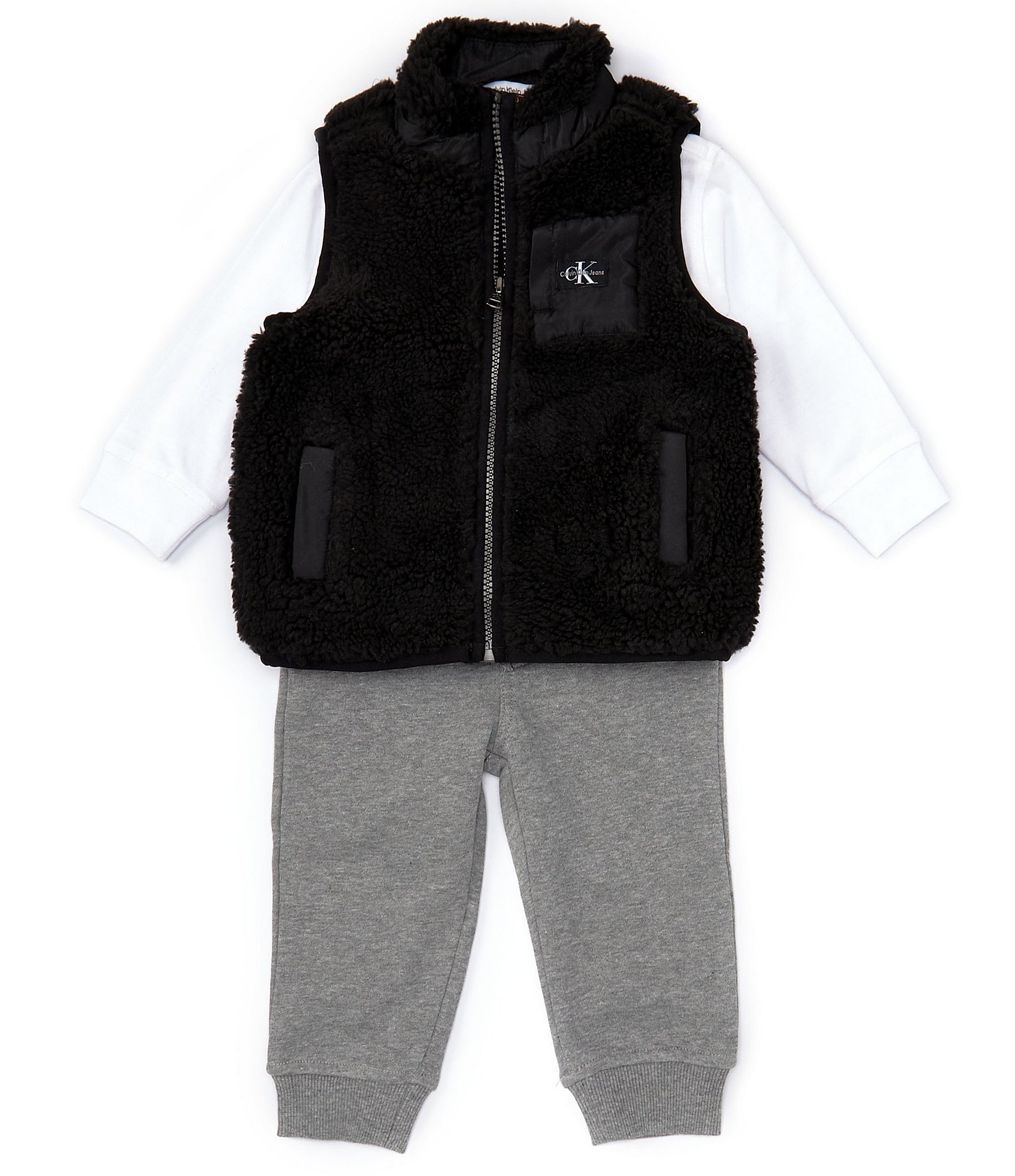 Calvin Klein Baby Boys 12-24 Months Sleeveless Quilted Microfiber Vest ...