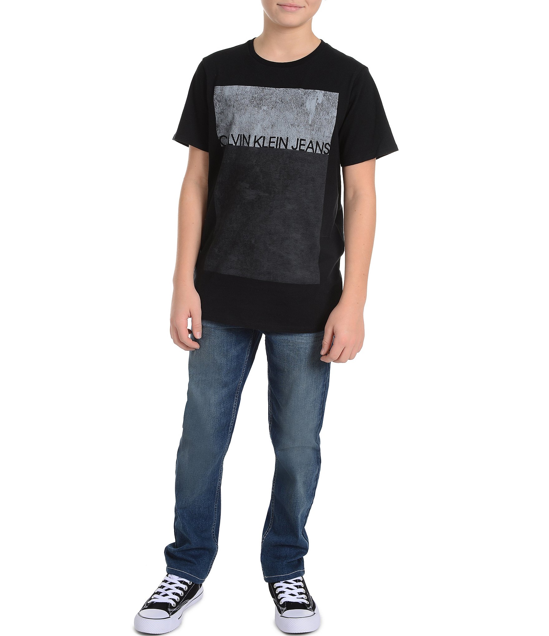 Calvin Klein Big Boys 8-20 Short-Sleeve Stipple Graphic T-Shirt