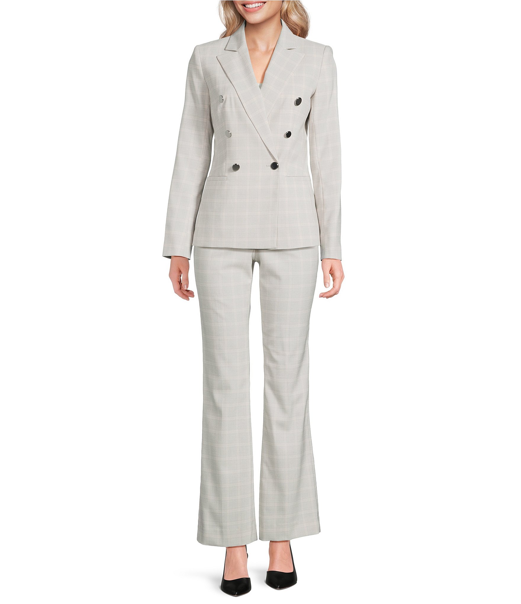 Calvin Klein Coordinating Lux Window Pane Modern Fit Pants