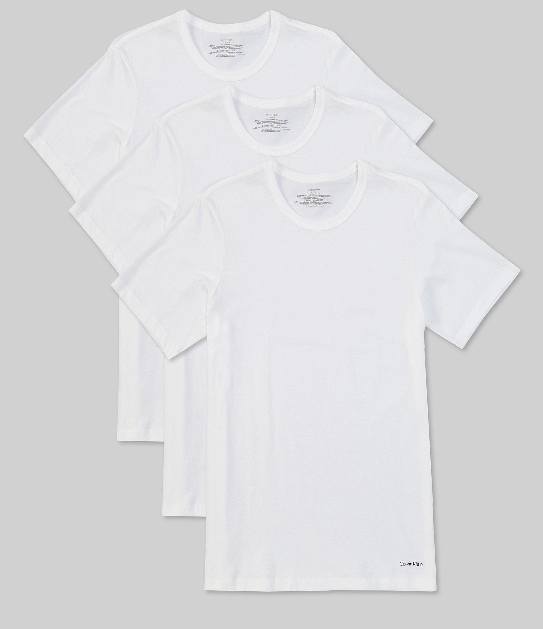 resultaat sap Wens Calvin Klein Cotton Classic Slim Fit Solid Crew Neck T-Shirts 3-Pack |  Dillard's