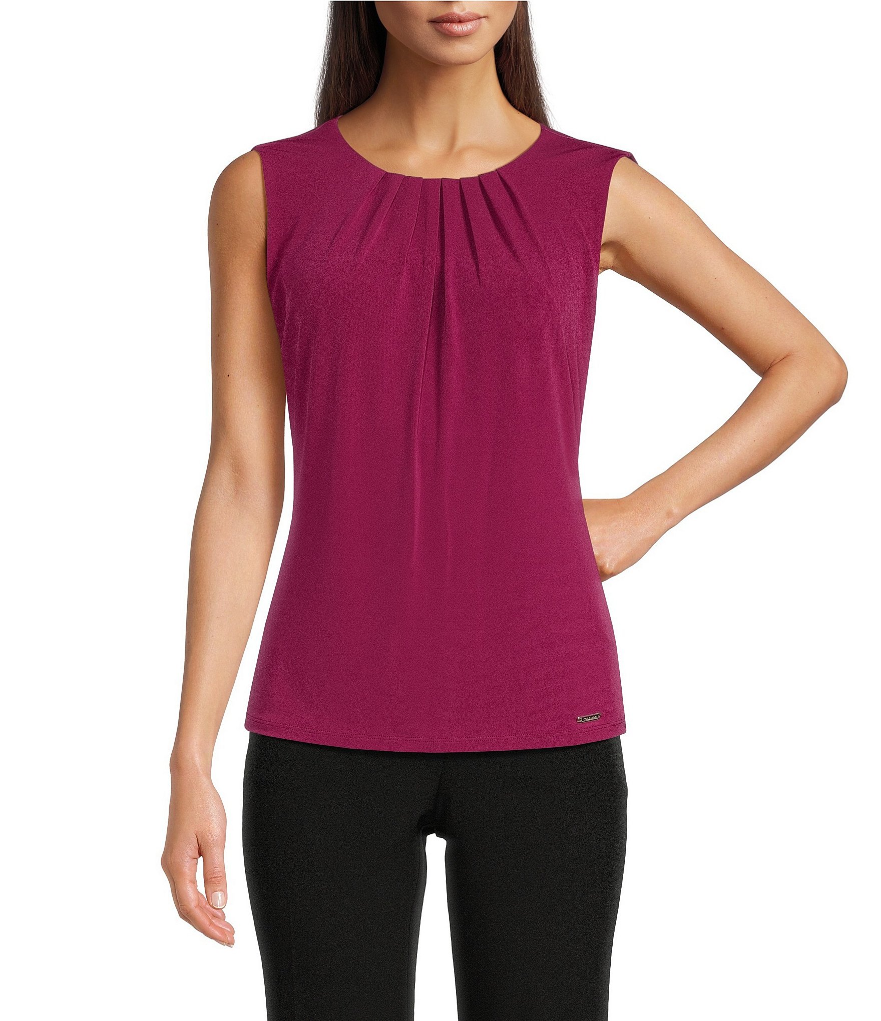 Calvin klein pleat neck top hotsell