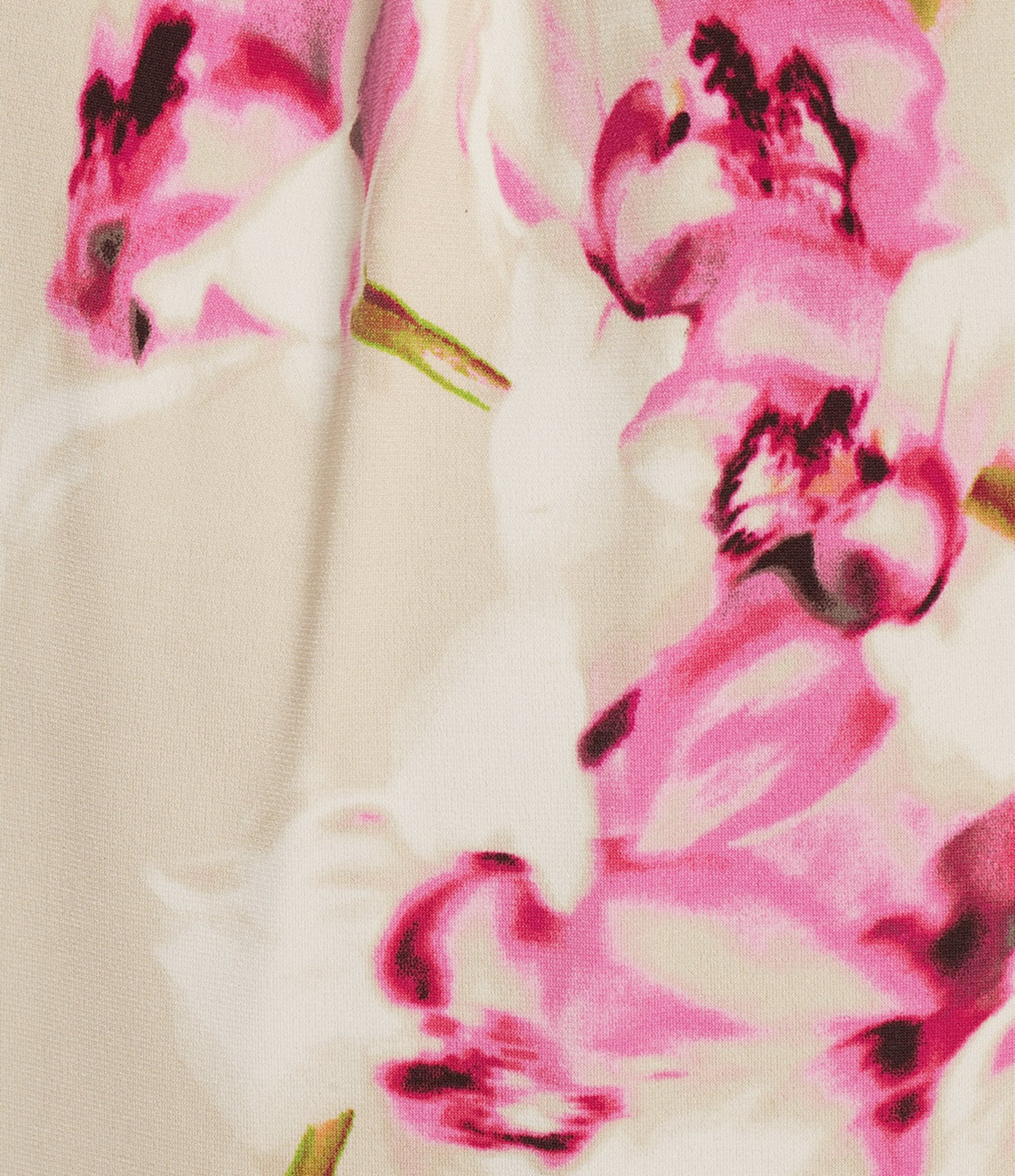 Calvin Klein Floral Printed Matte Jersey Pleated Crew Neck Cami