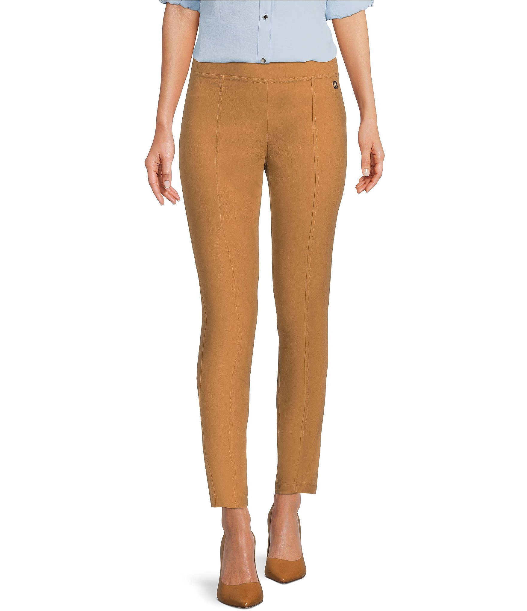 Calvin Klein Front Seam Slim Tapered Leg Stretch Twill Ankle Pull-On ...