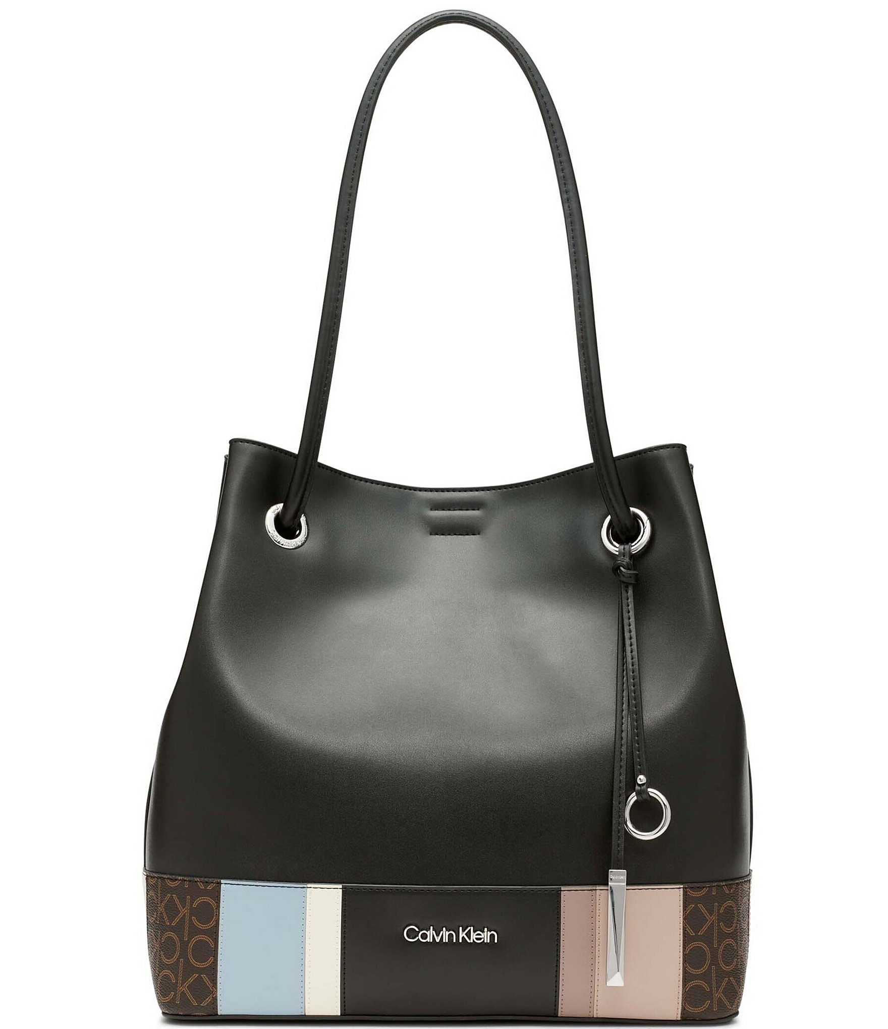 Calvin Klein Gabrianna Mixed Media Signature Logo Tote Bag | Dillard's