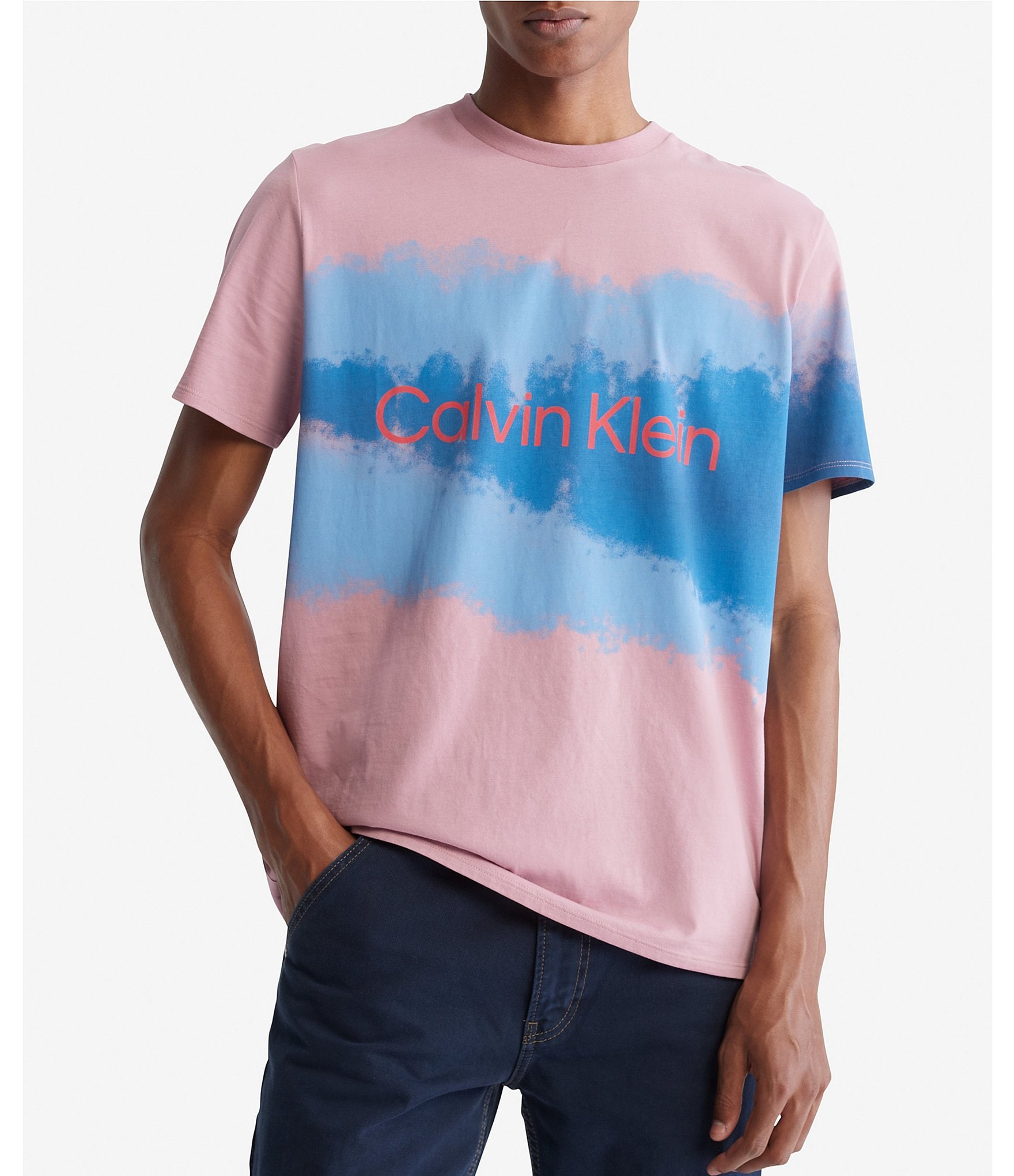 Calvin Klein Galaxy Artwork Logo Short Sleeve T-Shirt | Dillard's