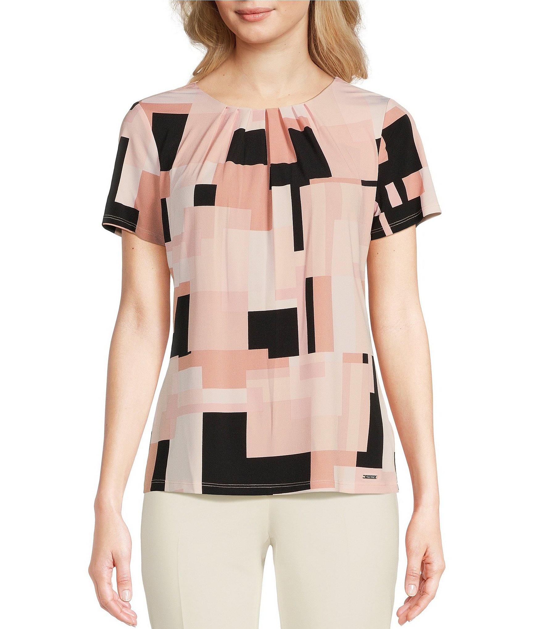geometric print: Women's Tops & Dressy Tops