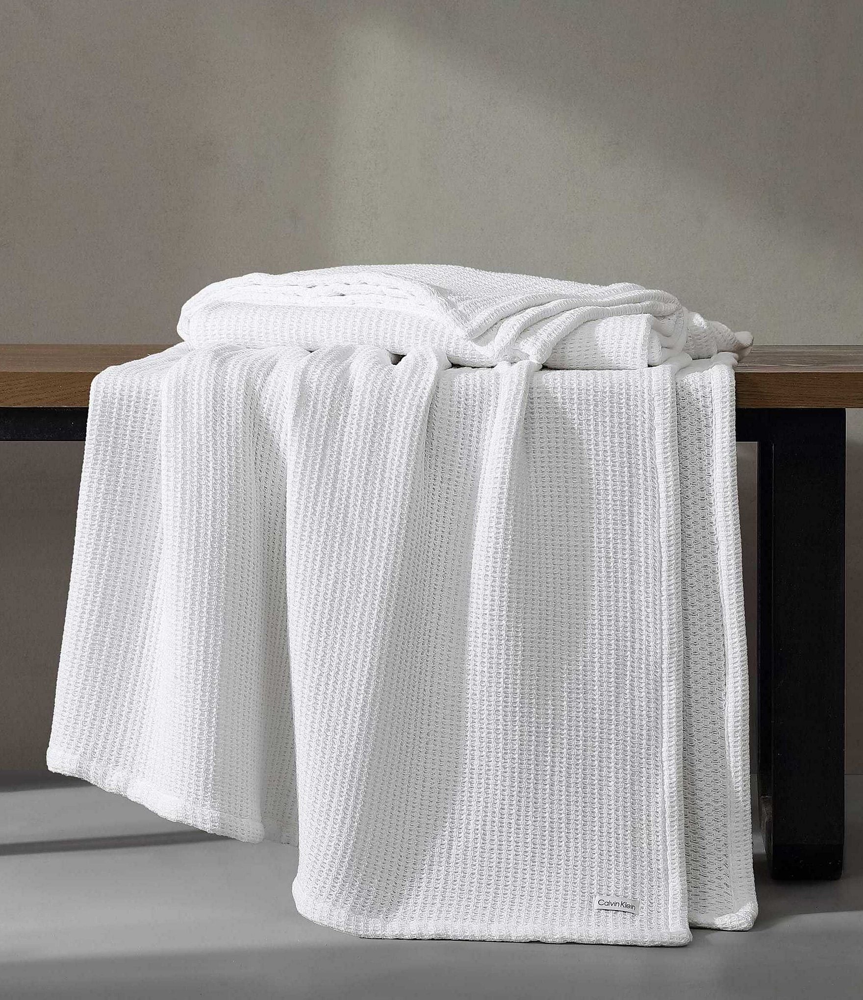 Calvin Klein Honeycomb Textured Cotton Bed Blanket