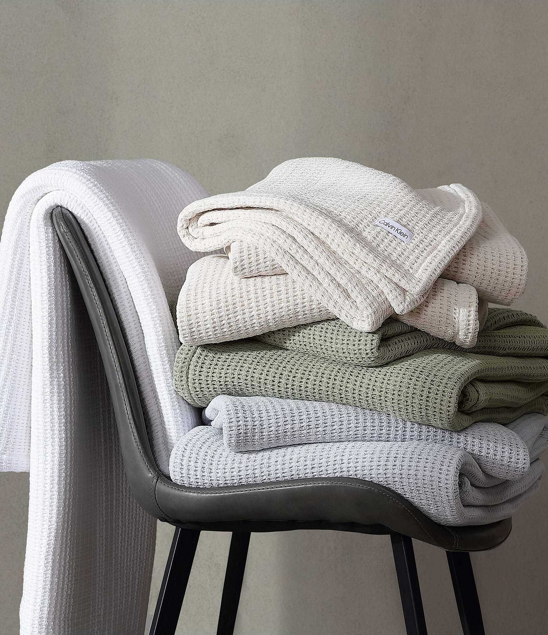 Calvin Klein Honeycomb Textured Cotton Bed Blanket