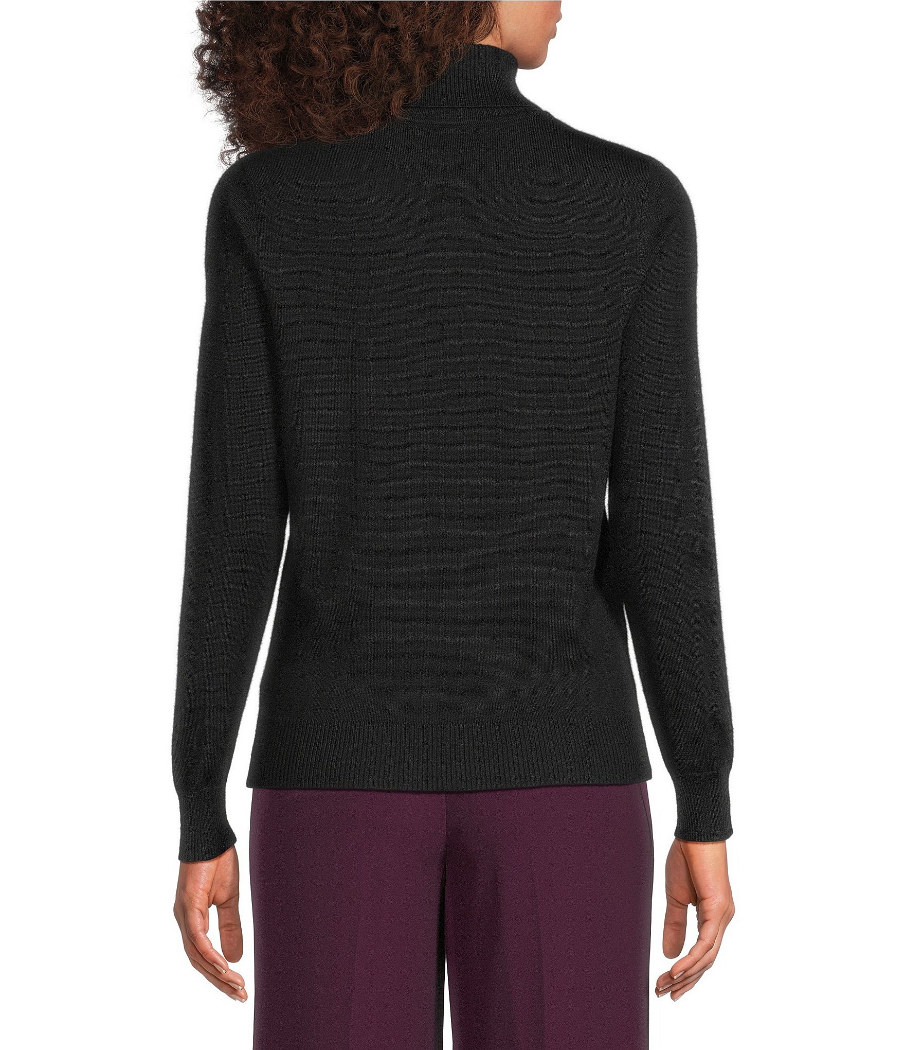 Calvin Klein Knit Mock Neck Long Sleeve Top