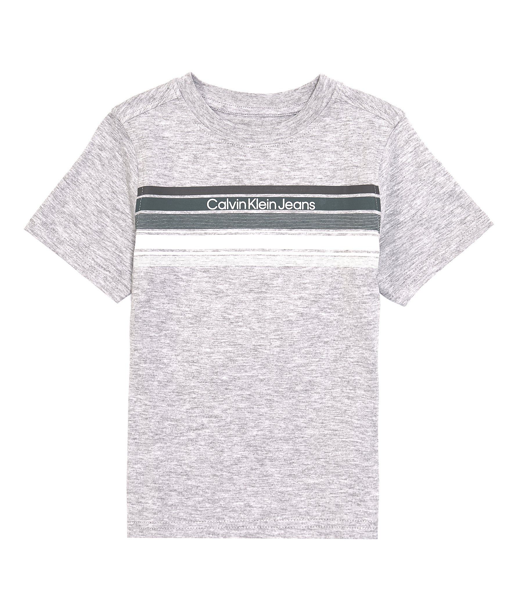 Men's Calvin Klein Raised Striped Logo T-Shirt In Black