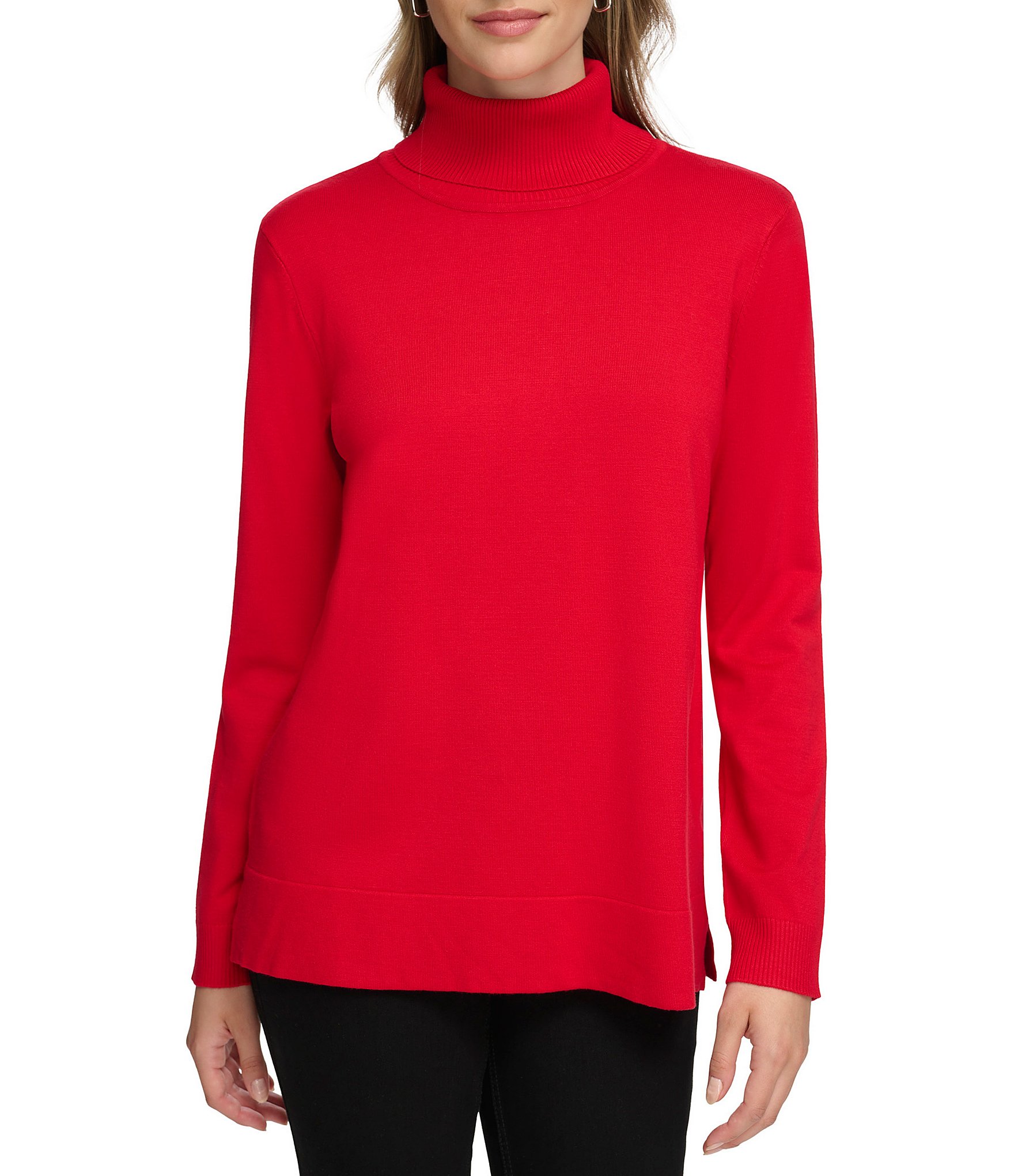 Calvin Klein Long Sleeve Knit Turtleneck Top | Dillard's