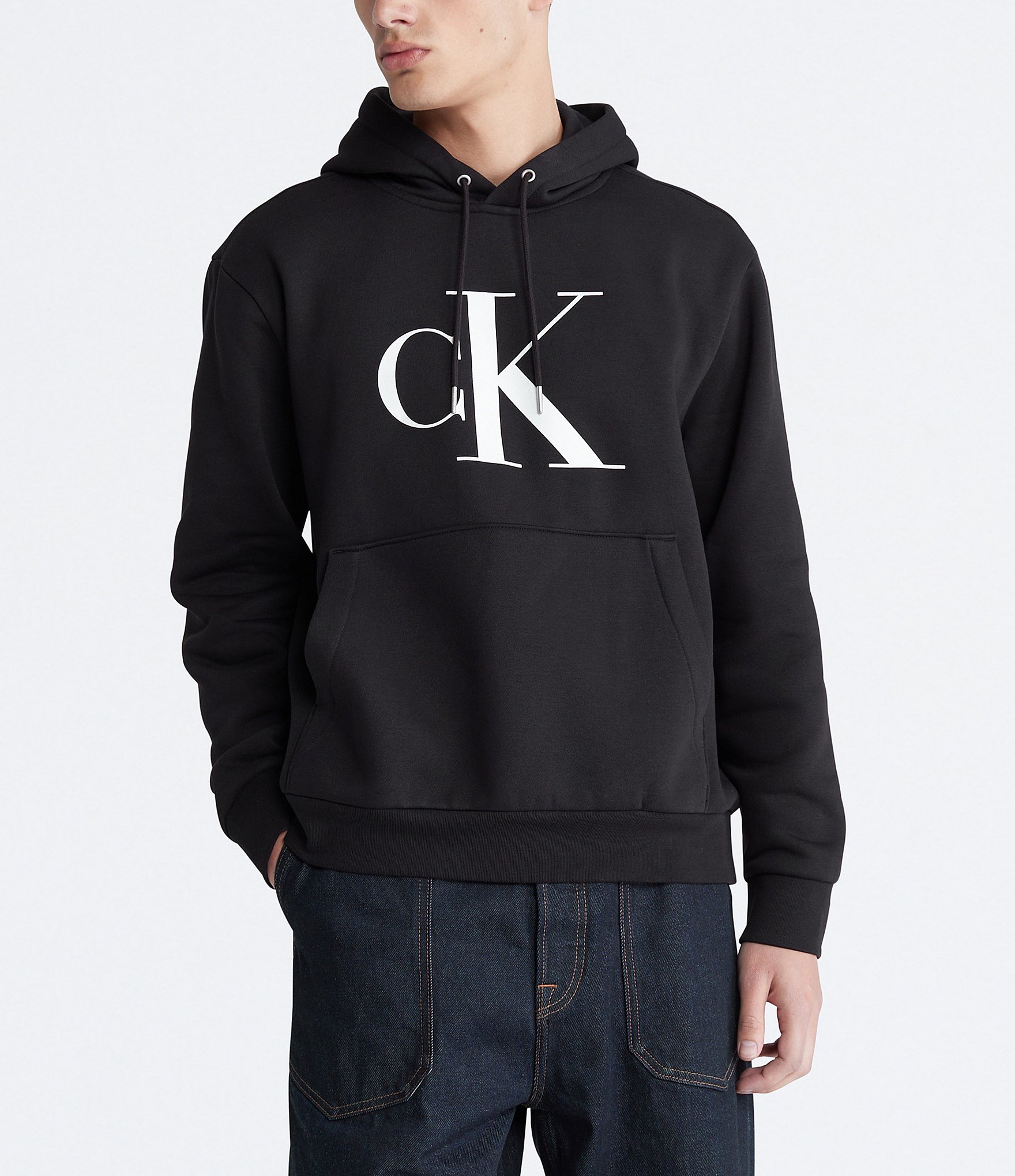Calvin Klein Long Sleeve Monogram Fleece Hoodie | Dillard's