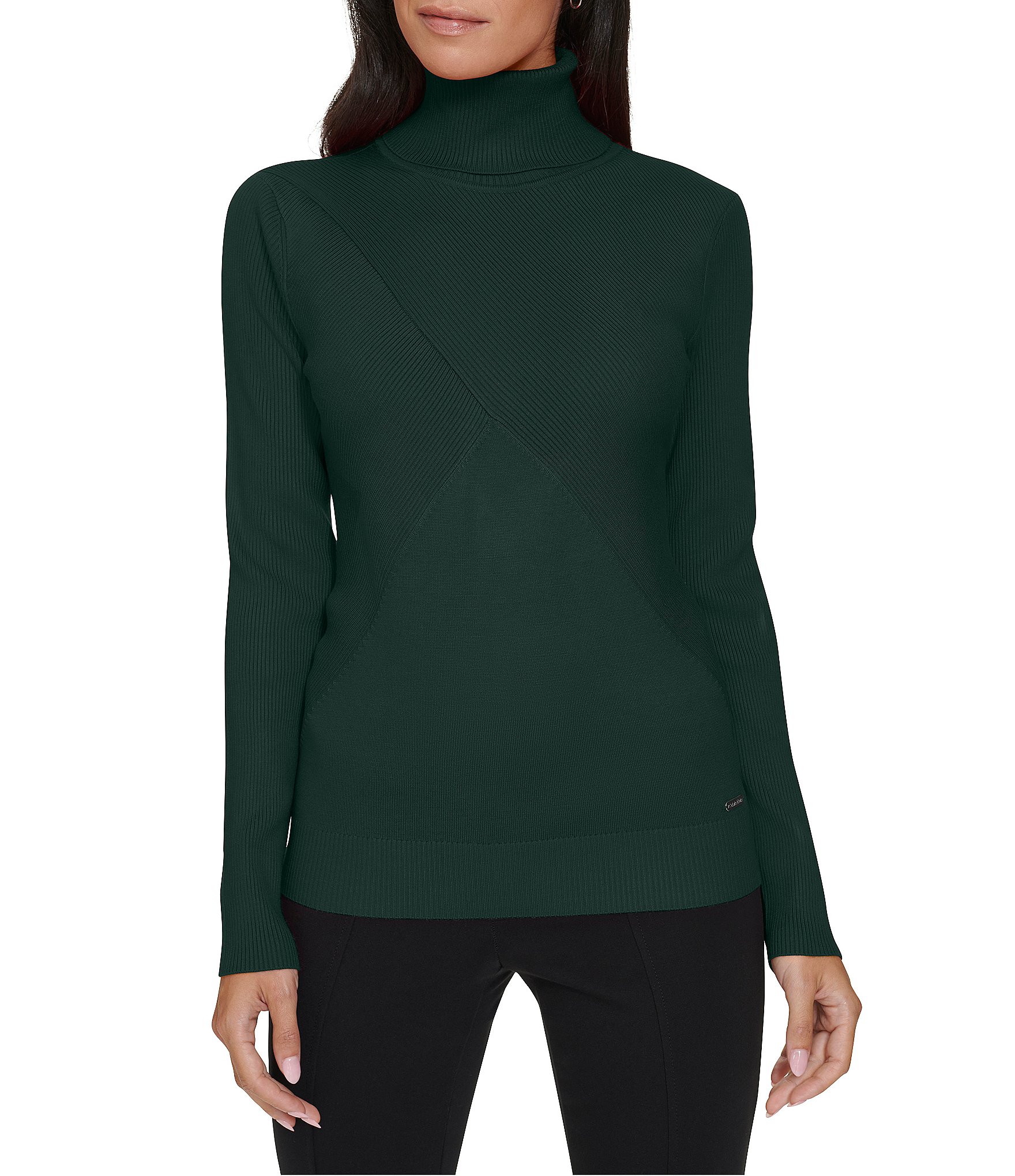 Calvin Klein Long Sleeve Turtleneck Criss Cross Sweater