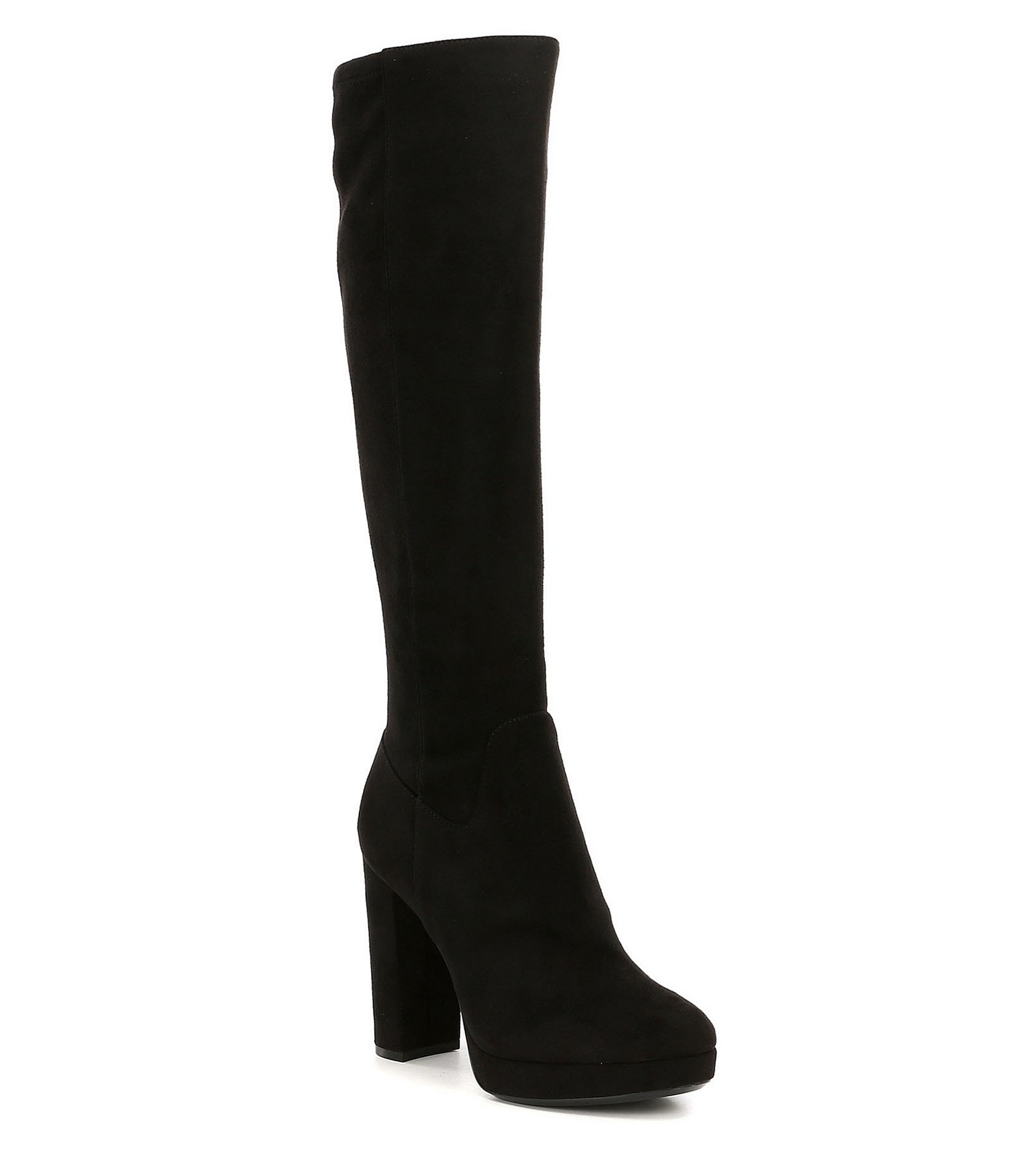 Calvin Klein Mailia Microsuede Block Heel Tall Boots | Dillards