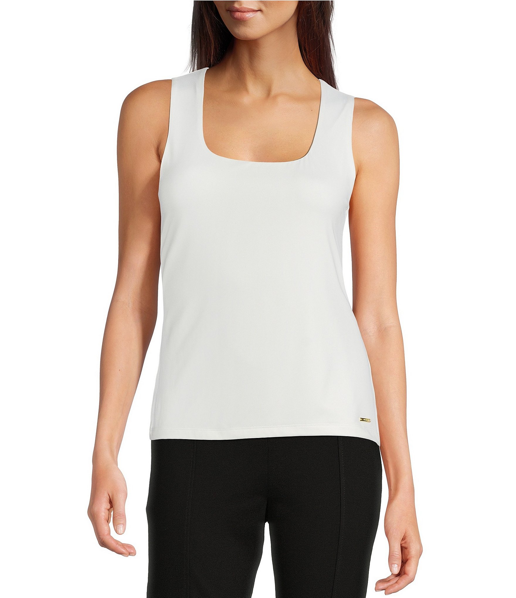 Wholesale6700/6170 - Form Fit Seamless Tanks-IVORY Scoop Neck