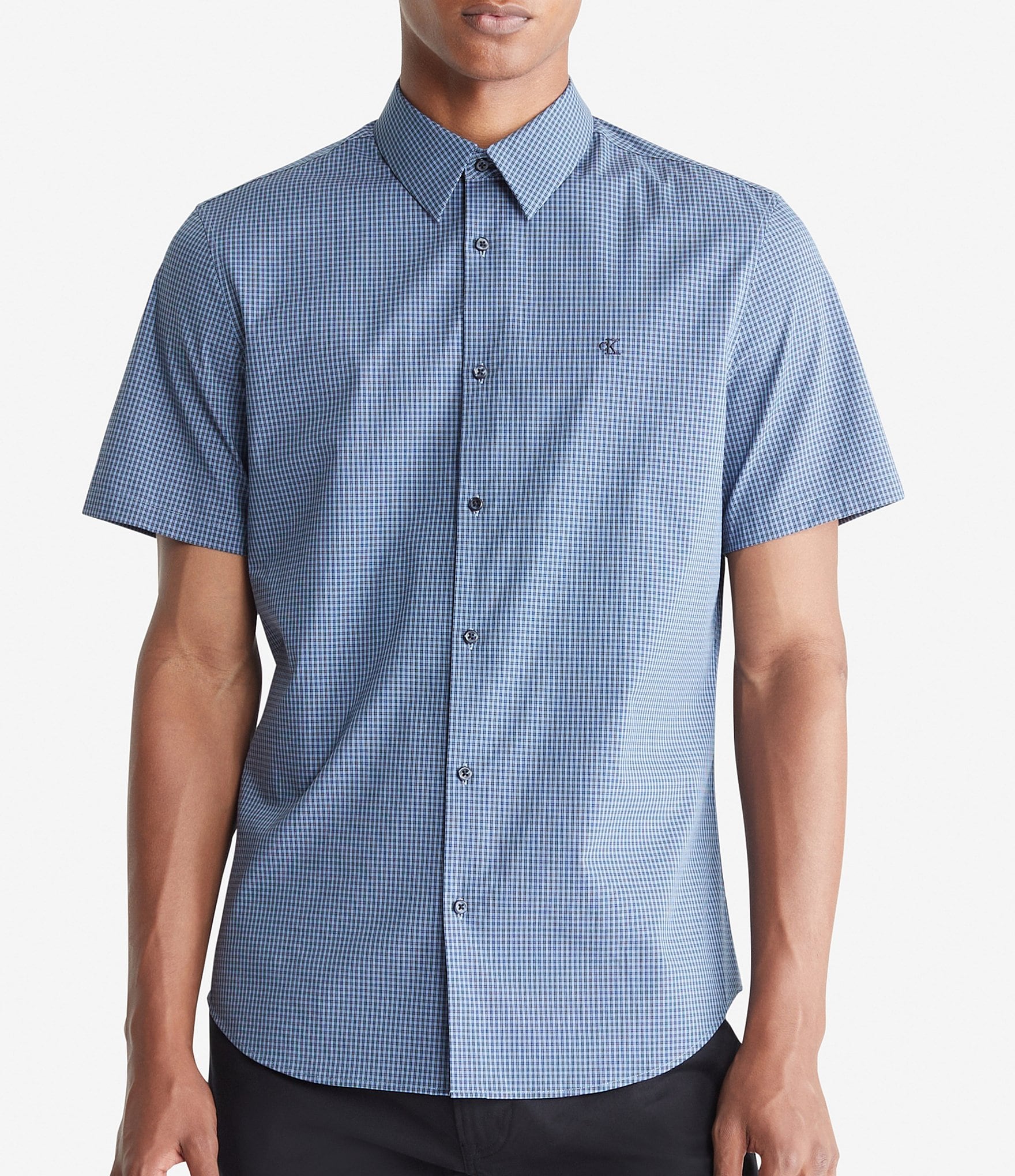 Calvin Klein Micro Check Short Sleeve Woven Shirt | Dillard's
