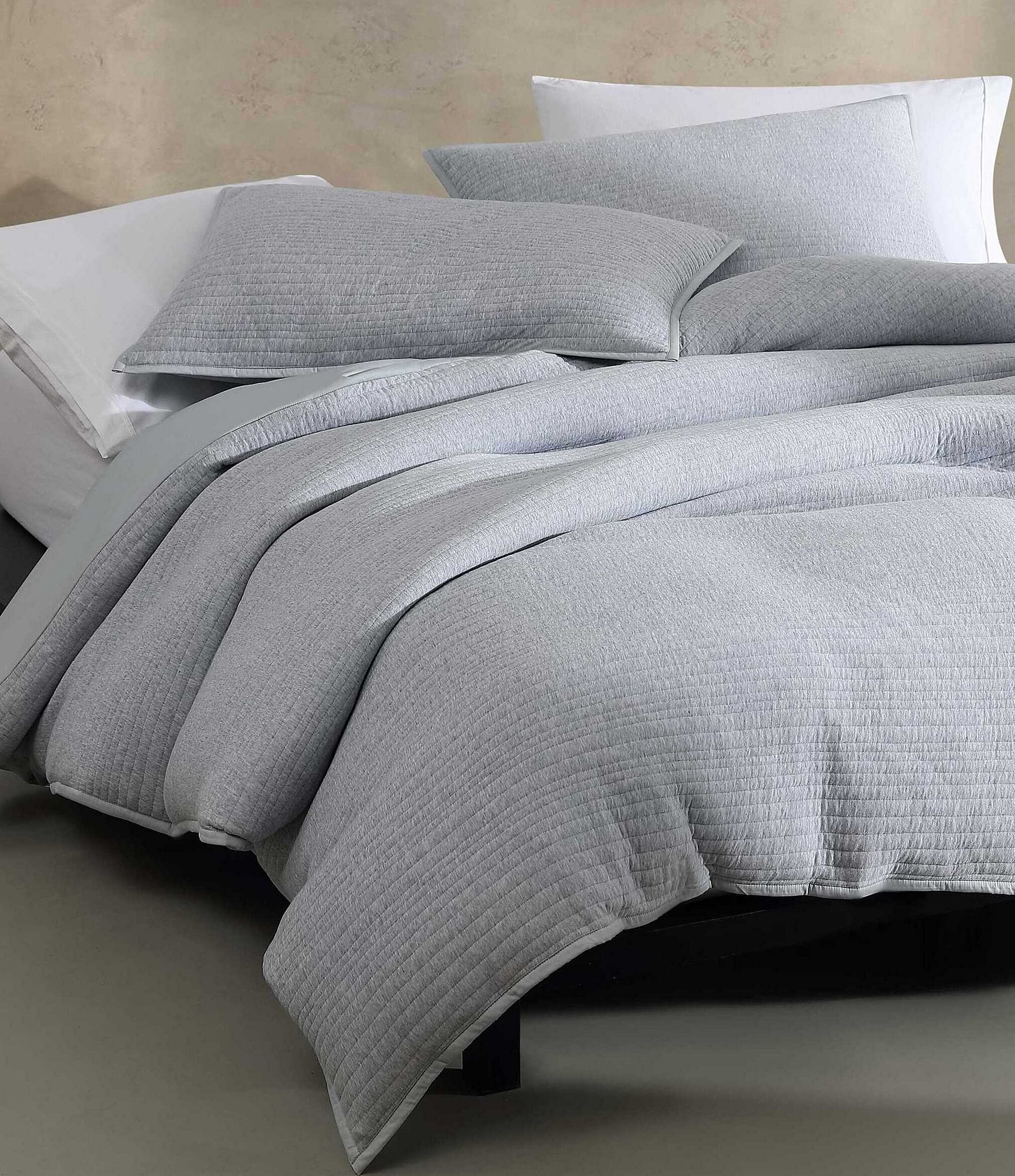 Calvin Klein Modern Cotton Ribbed Matelasse Melange Tencel Jersey Duvet Cover Mini Set