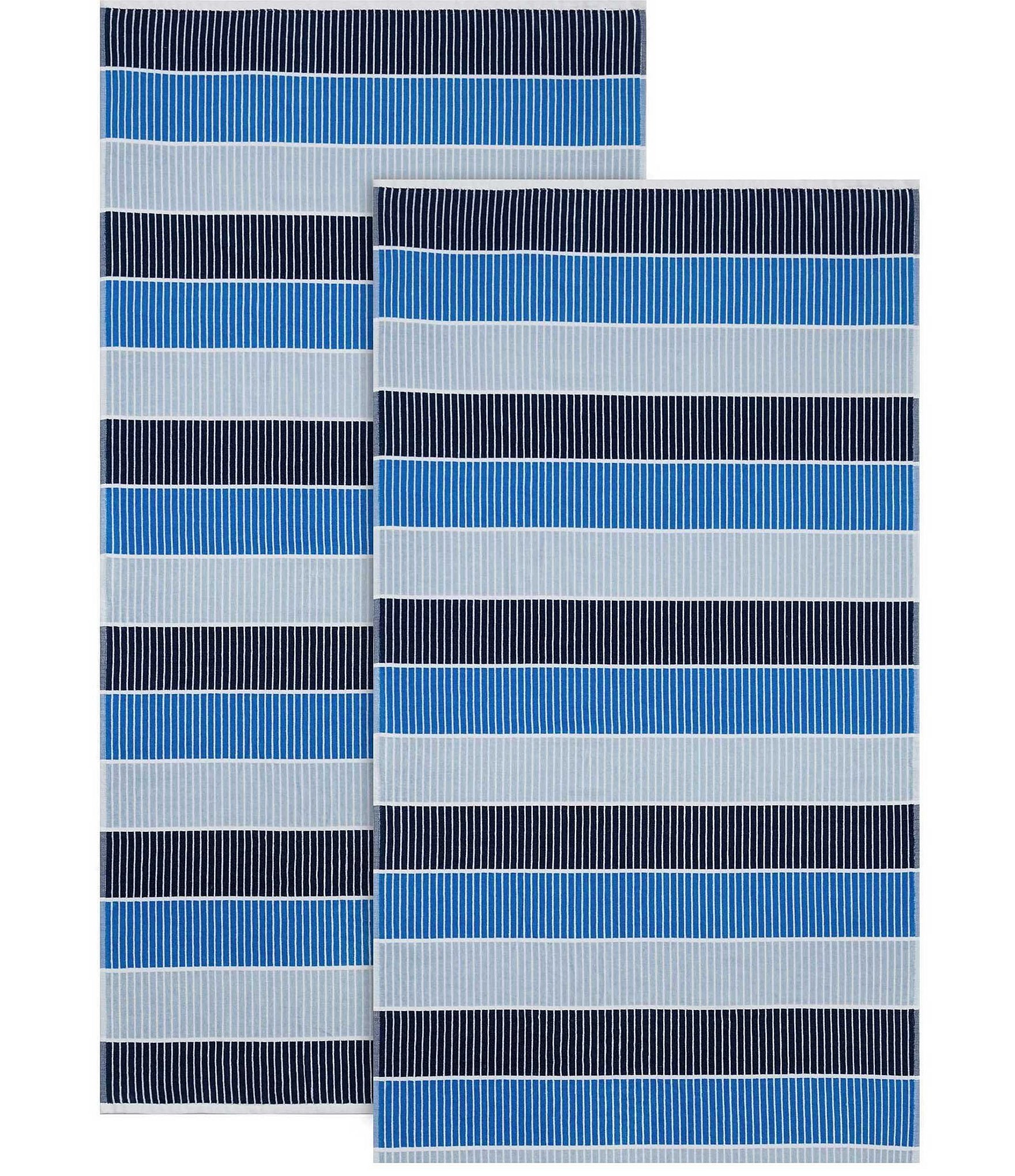 Calvin Klein Outdoor Collection Blocked Striped Cotton 2-Piece Beach Towel Set | Dillard's