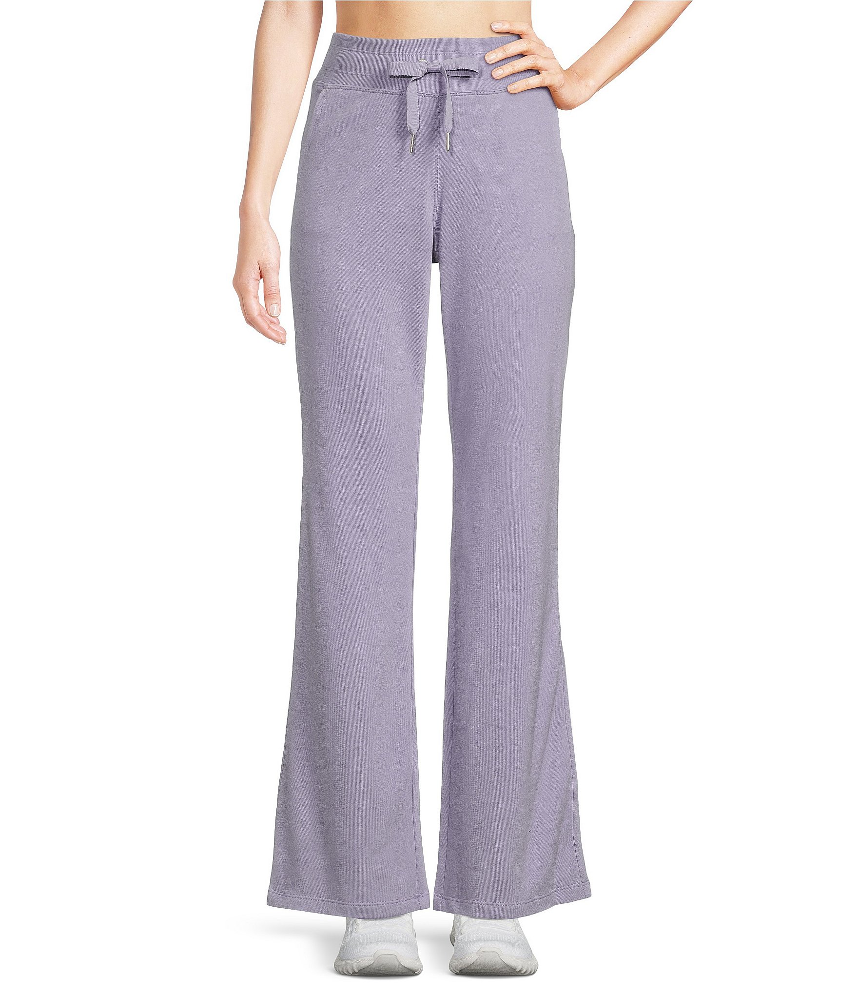 Calvin Klein Performance High Waisted Full Length Coordinating Eco Terry  Flared Pants