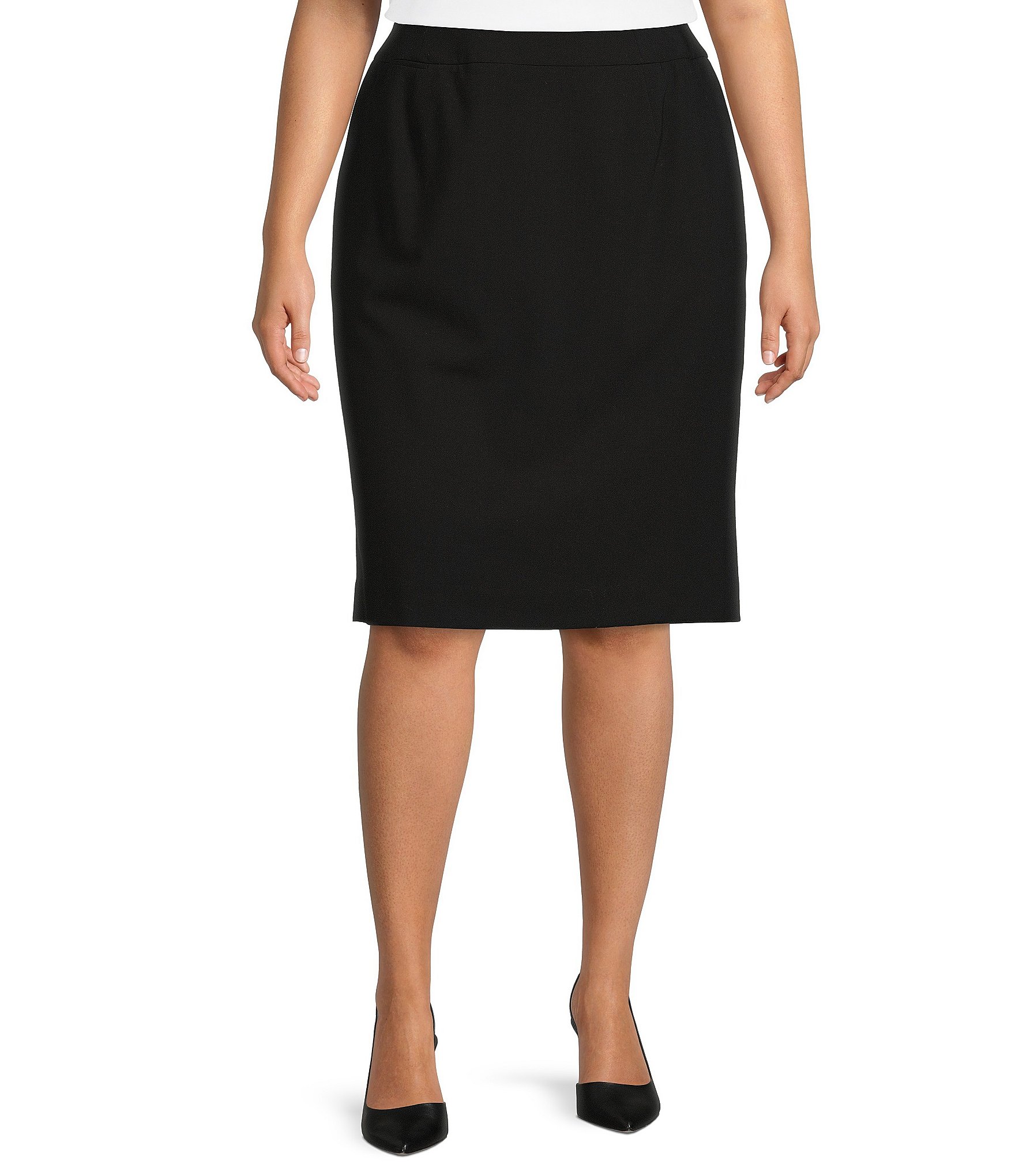 Calvin Klein Plus Size High Rise Luxe Stretch Pencil Skirt | Dillard's