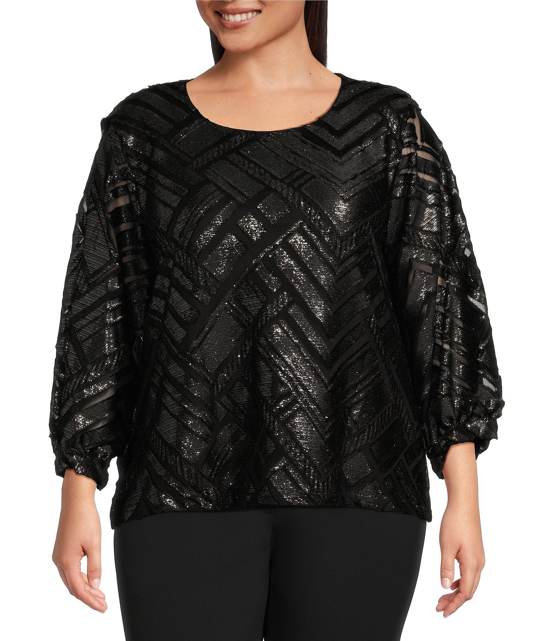 Calvin store Klein 2X Black Lace Lined Top