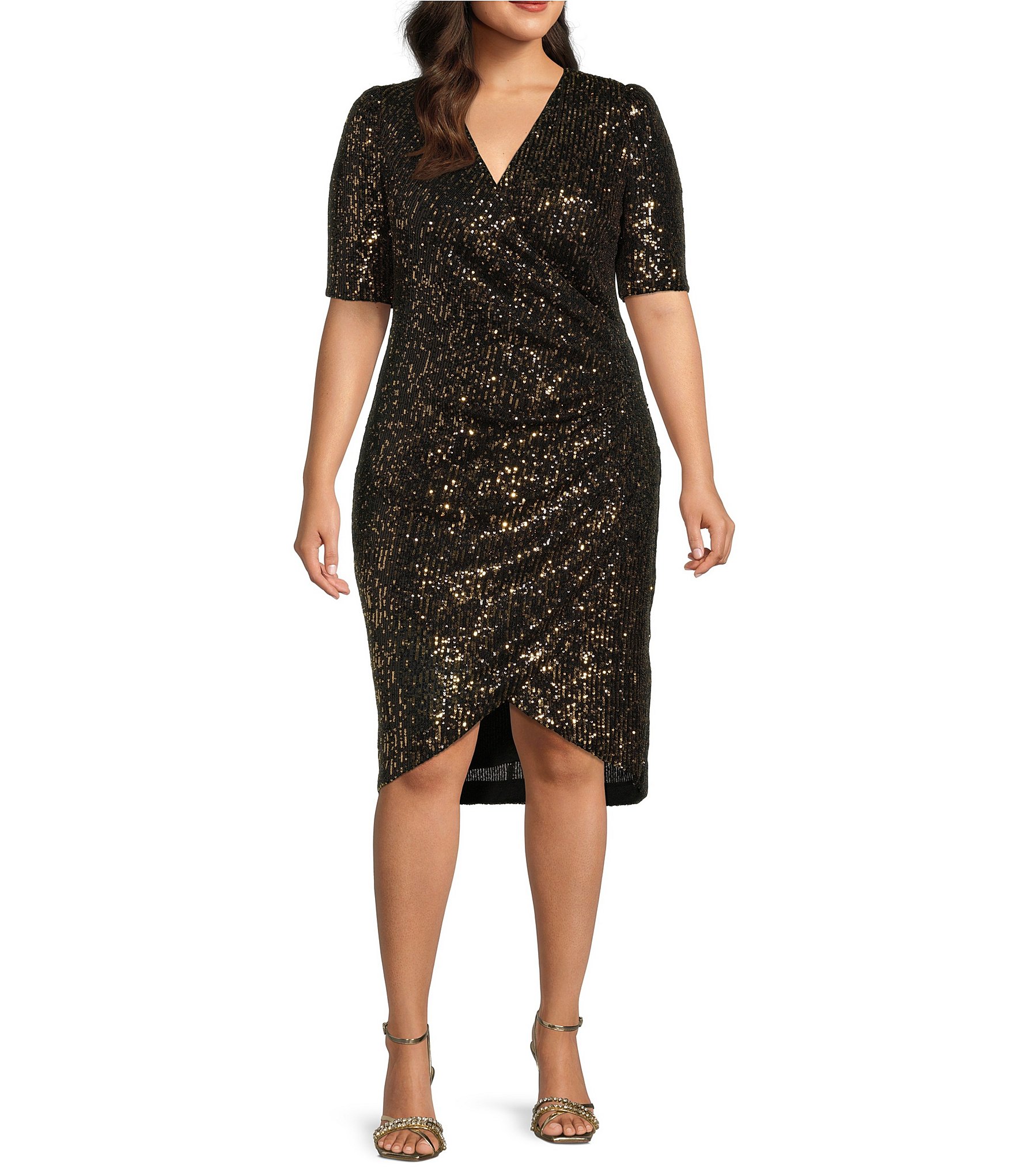 Calvin Klein Plus Size Printed V-Neck Chiffon Shift Dress - Black Cream -  The WiC Project - Faith, Product Reviews, Recipes, Giveaways
