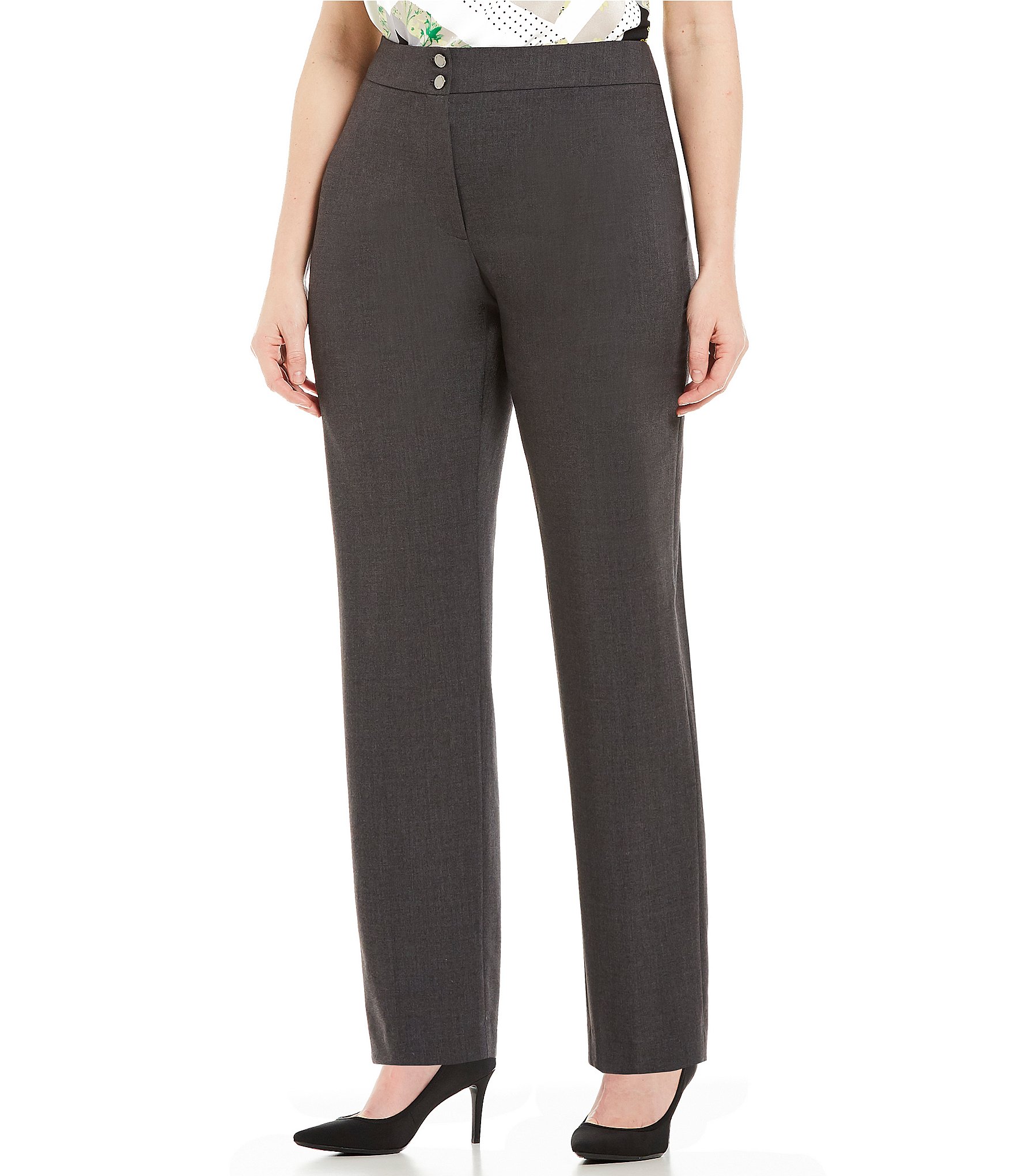 Fashion (Dark Gray Pants)Lenshin Plus Size Formal Adjustable Pants