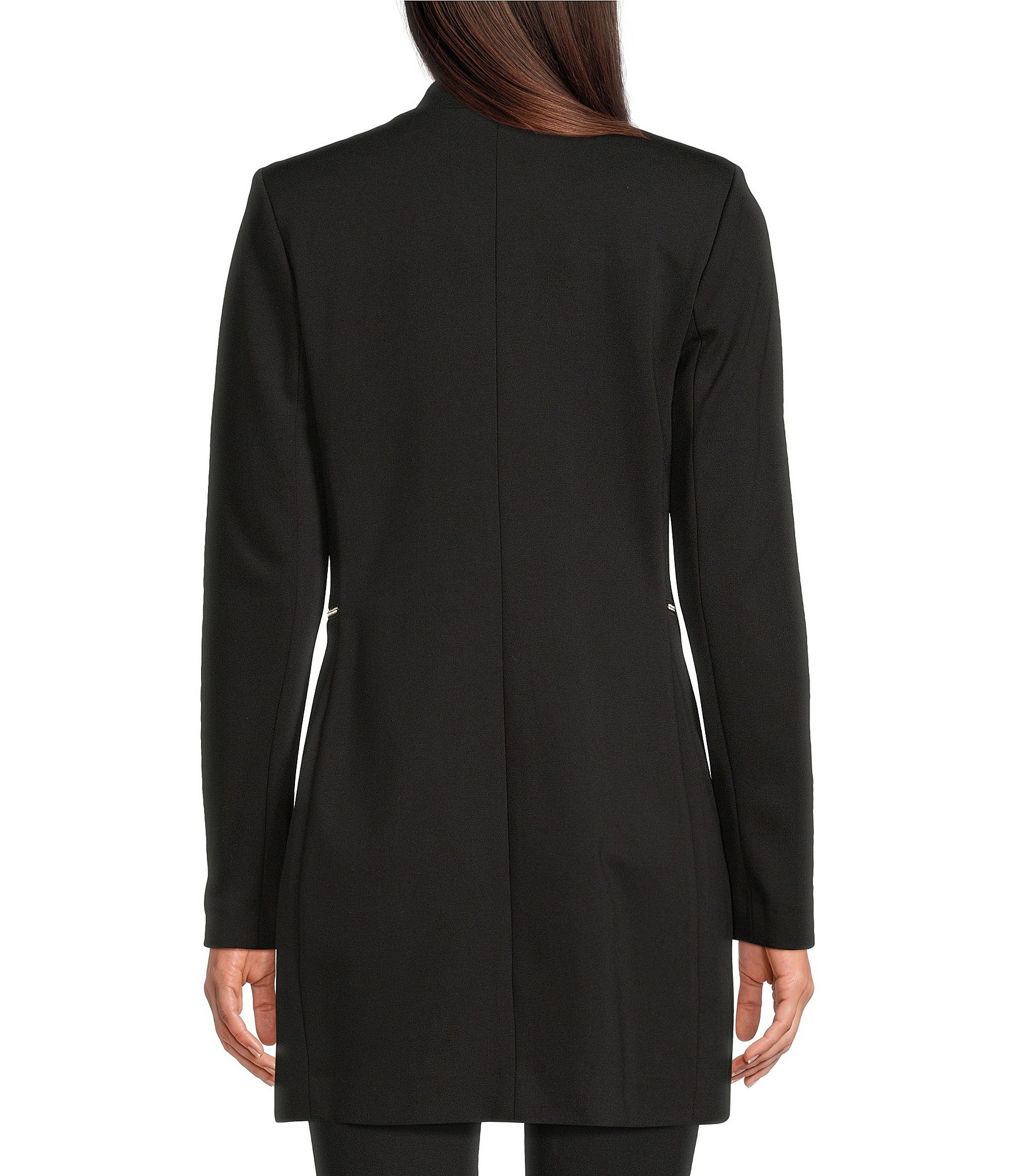 Calvin Klein Ponte Zipper Detail Open Front Topper