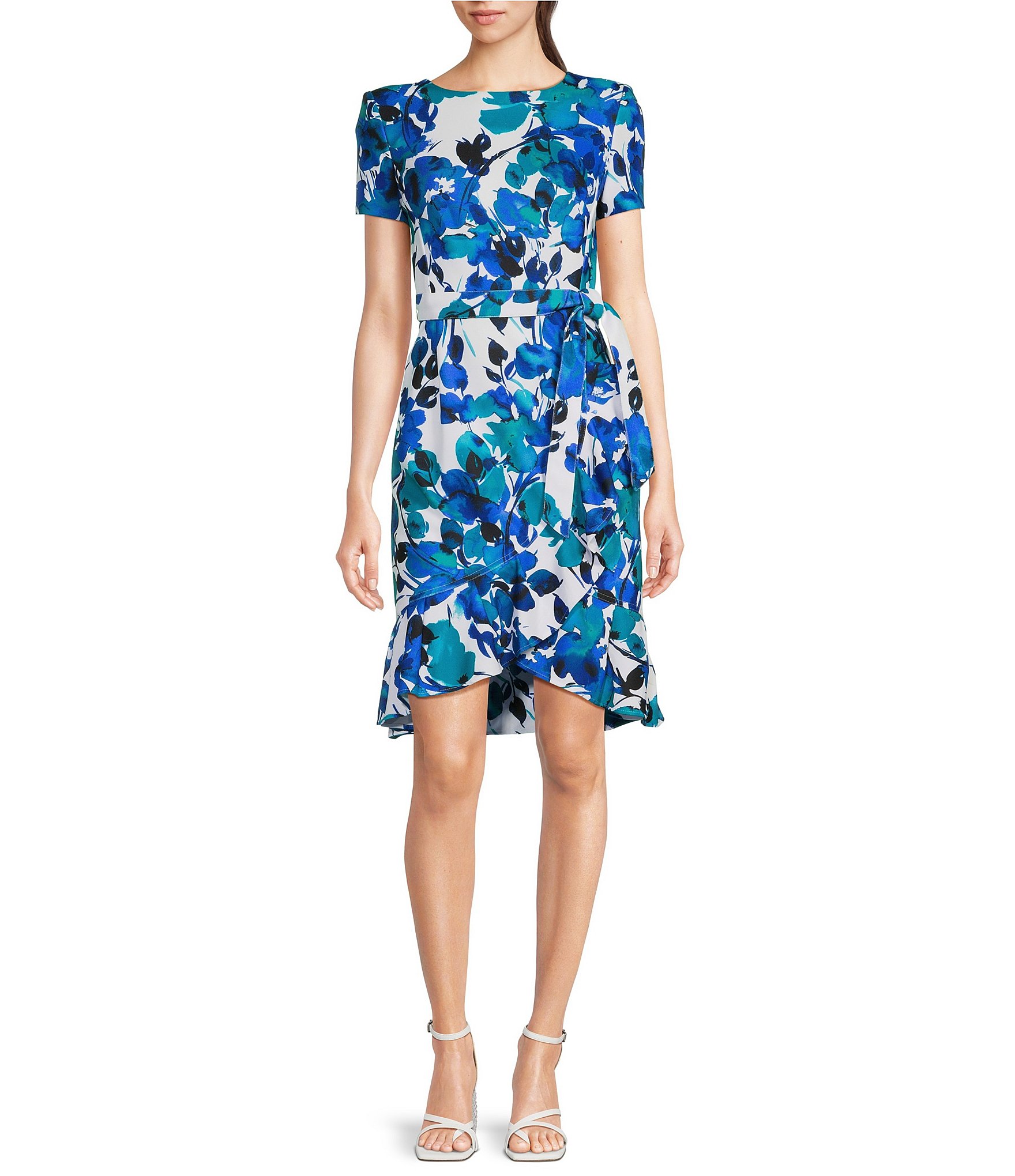 Calvin klein single flower hotsell sheath dress