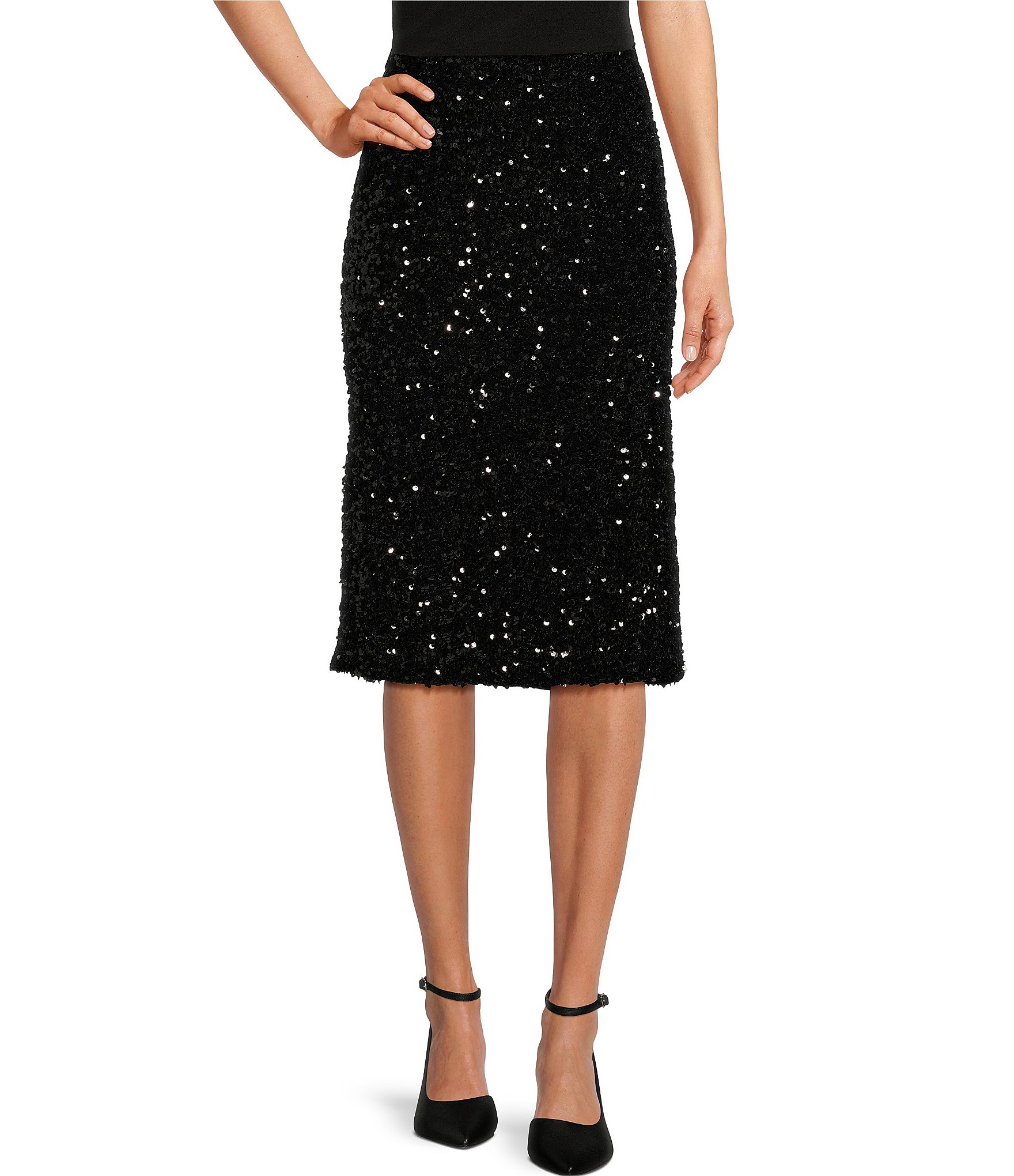 Calvin Klein Sequin Knee Length Coordinating Pencil Skirt | Dillard's