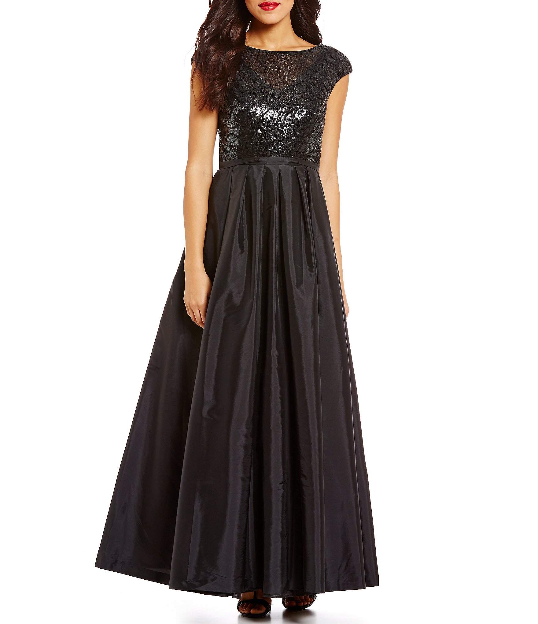calvin klein black sequin gown