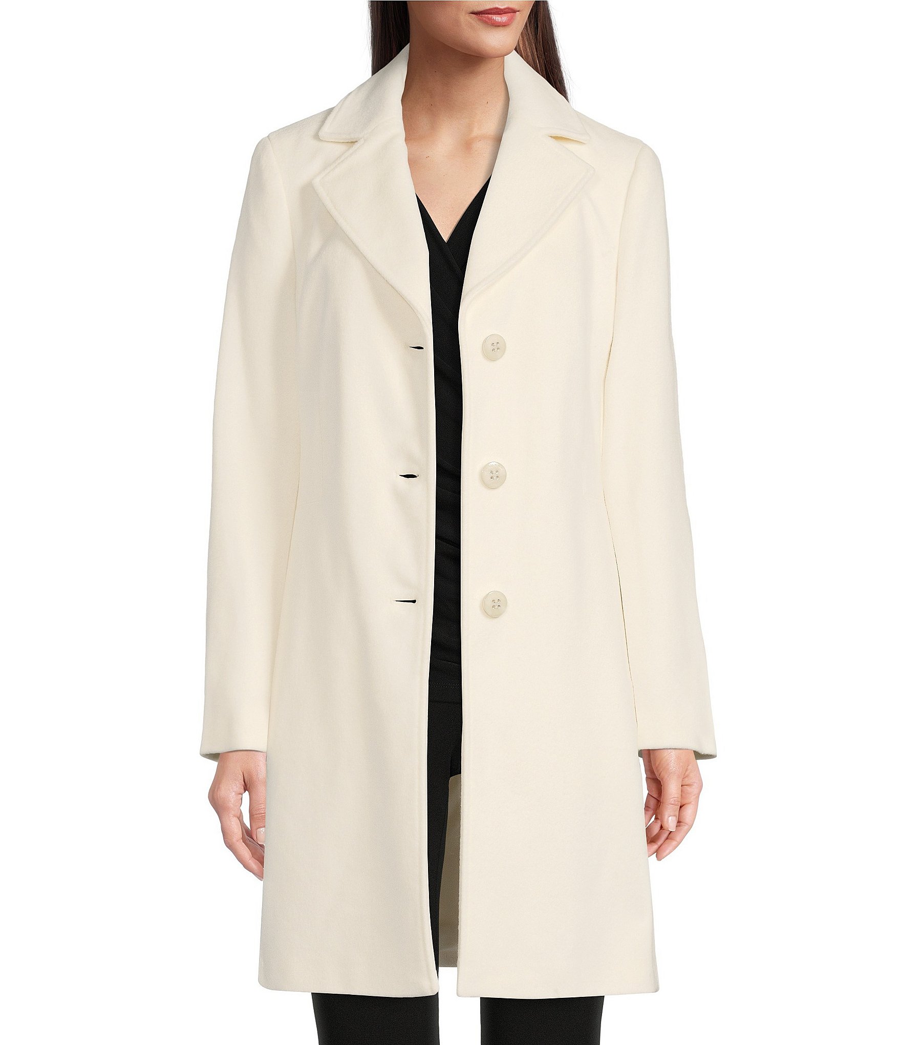 Calvin Klein Womens Classic Cashmere Wool Blend Coat