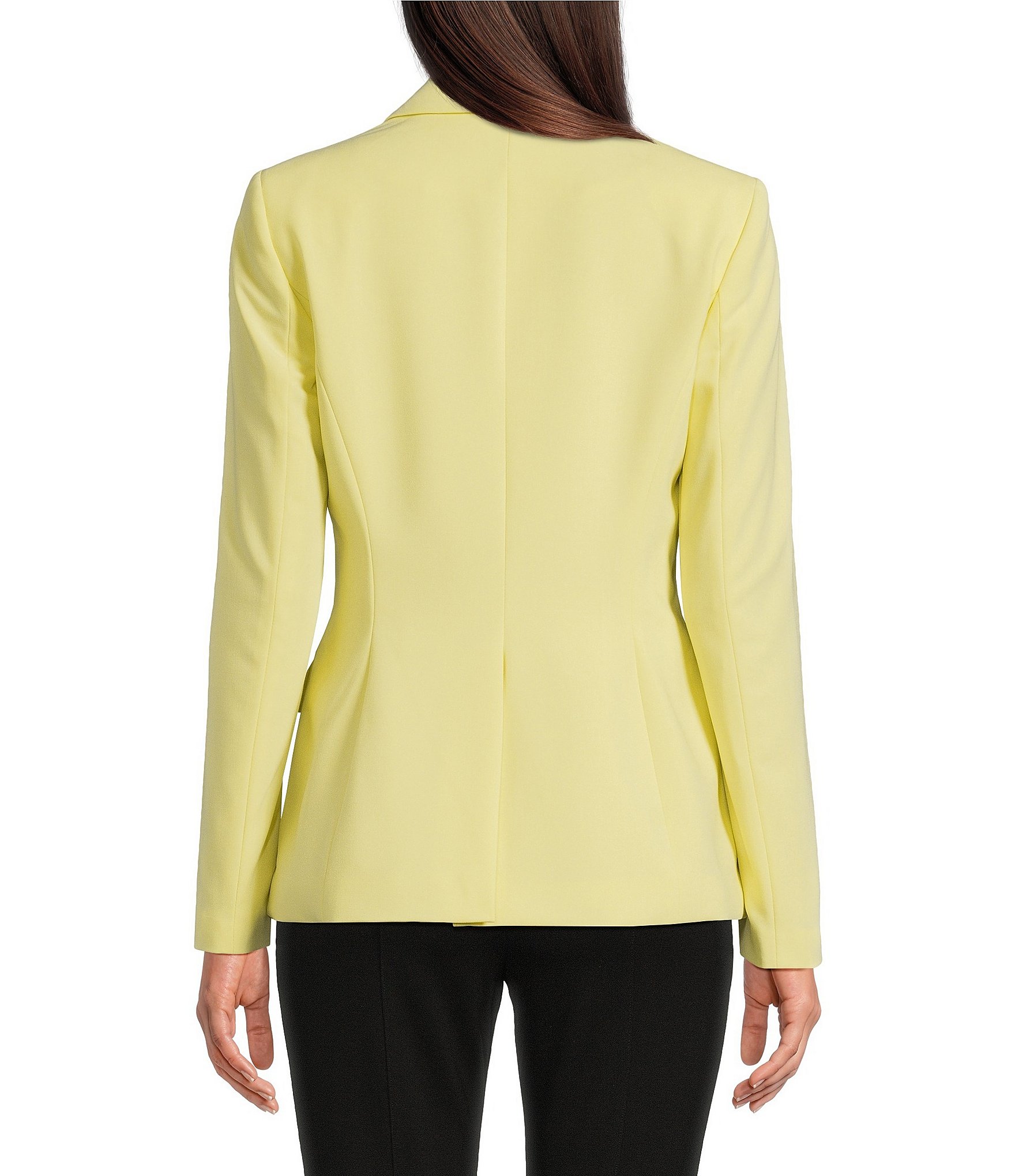 Calvin Klein Solid Lux Peak Lapel Collar One Button Jacket