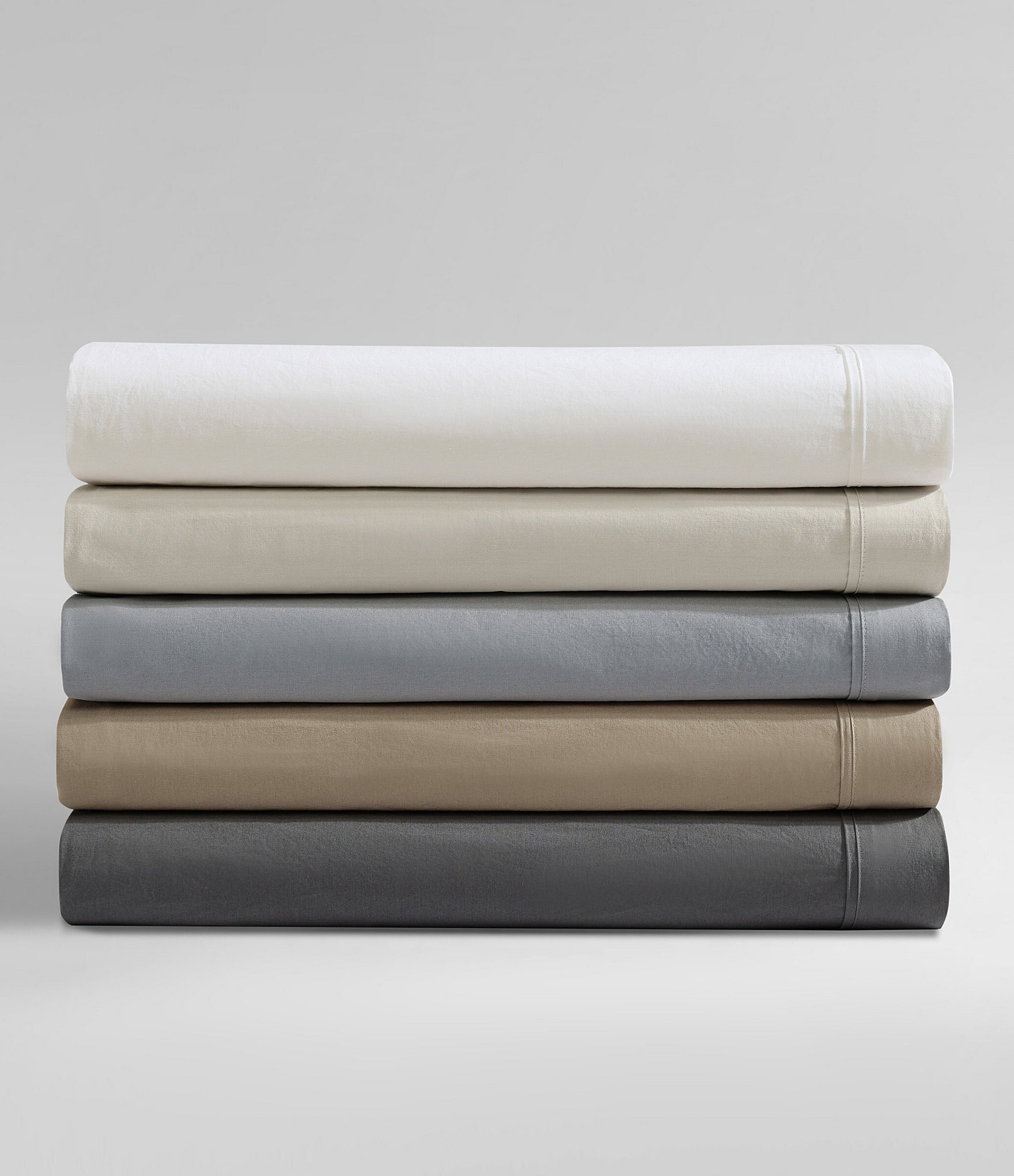 Calvin Klein Solid Washed Cotton Percale Sheet Set