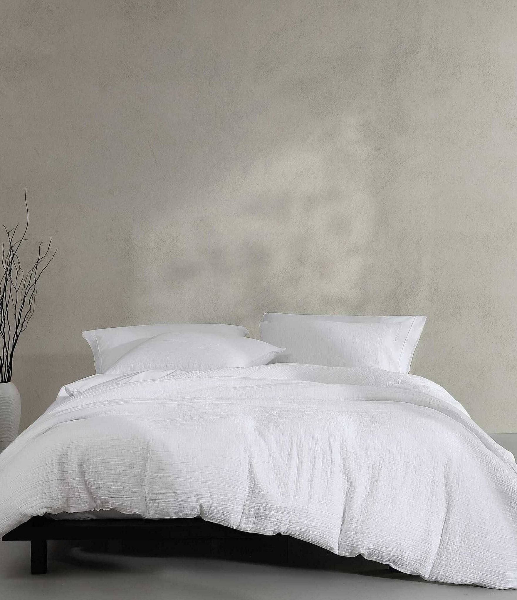 Calvin Klein Solid Washed Textured Cotton Jacquard Duvet Cover Mini Set