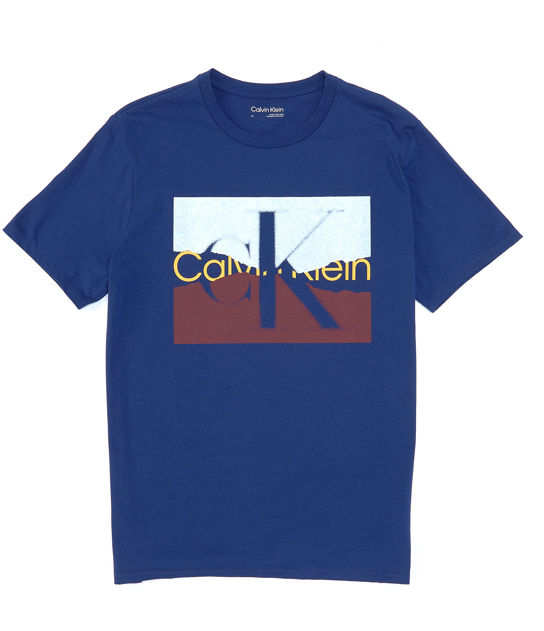 Calvin Klein Torn Monogram Logo Crewneck T-Shirt | Dillard's