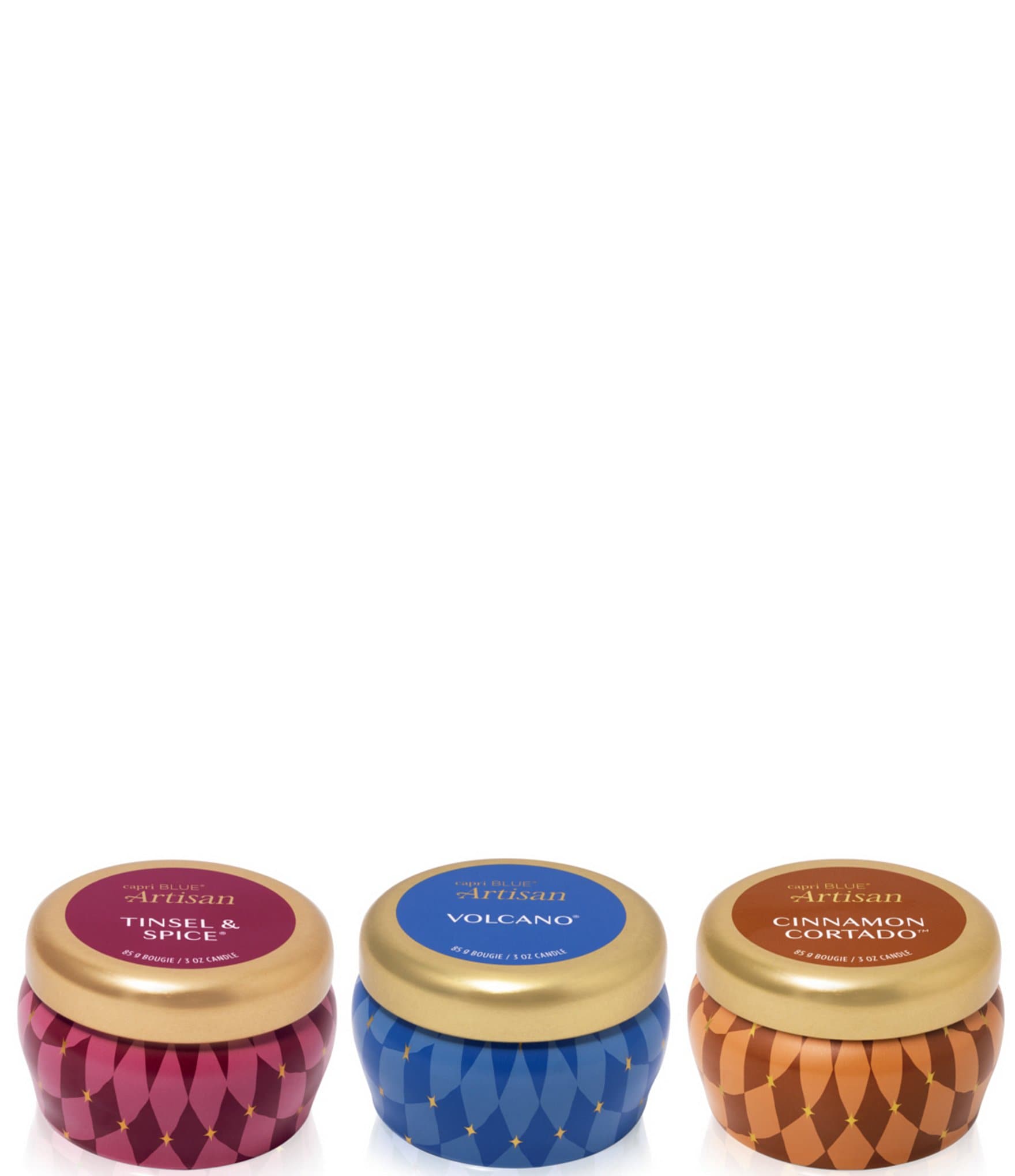 Capri Blue Artisan Collection Winter Bazaar Mini Tin Candle Trio Gift Set, 3 oz.
