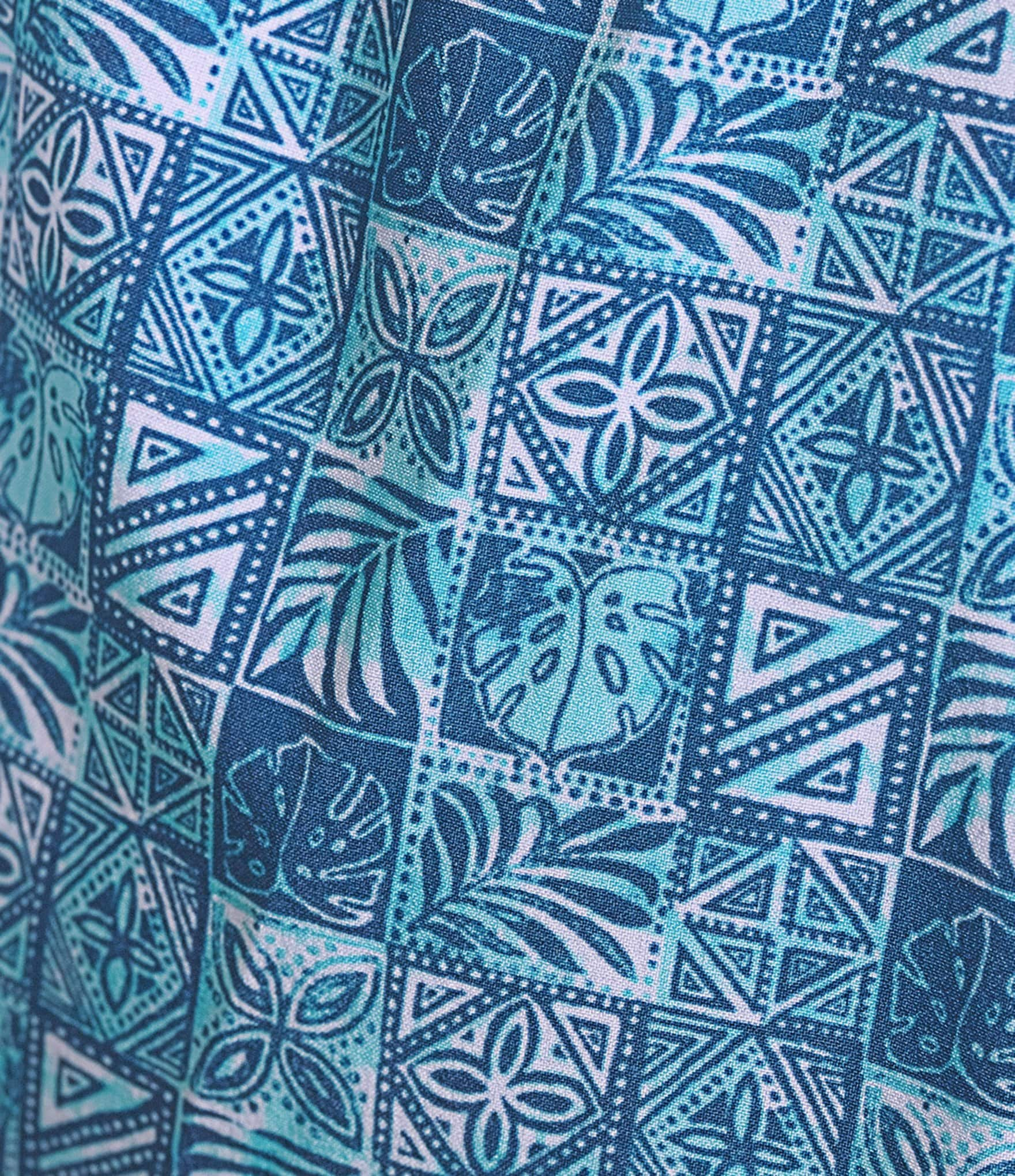 Caribbean Batik Geo 9#double; Inseam Swim Trunks