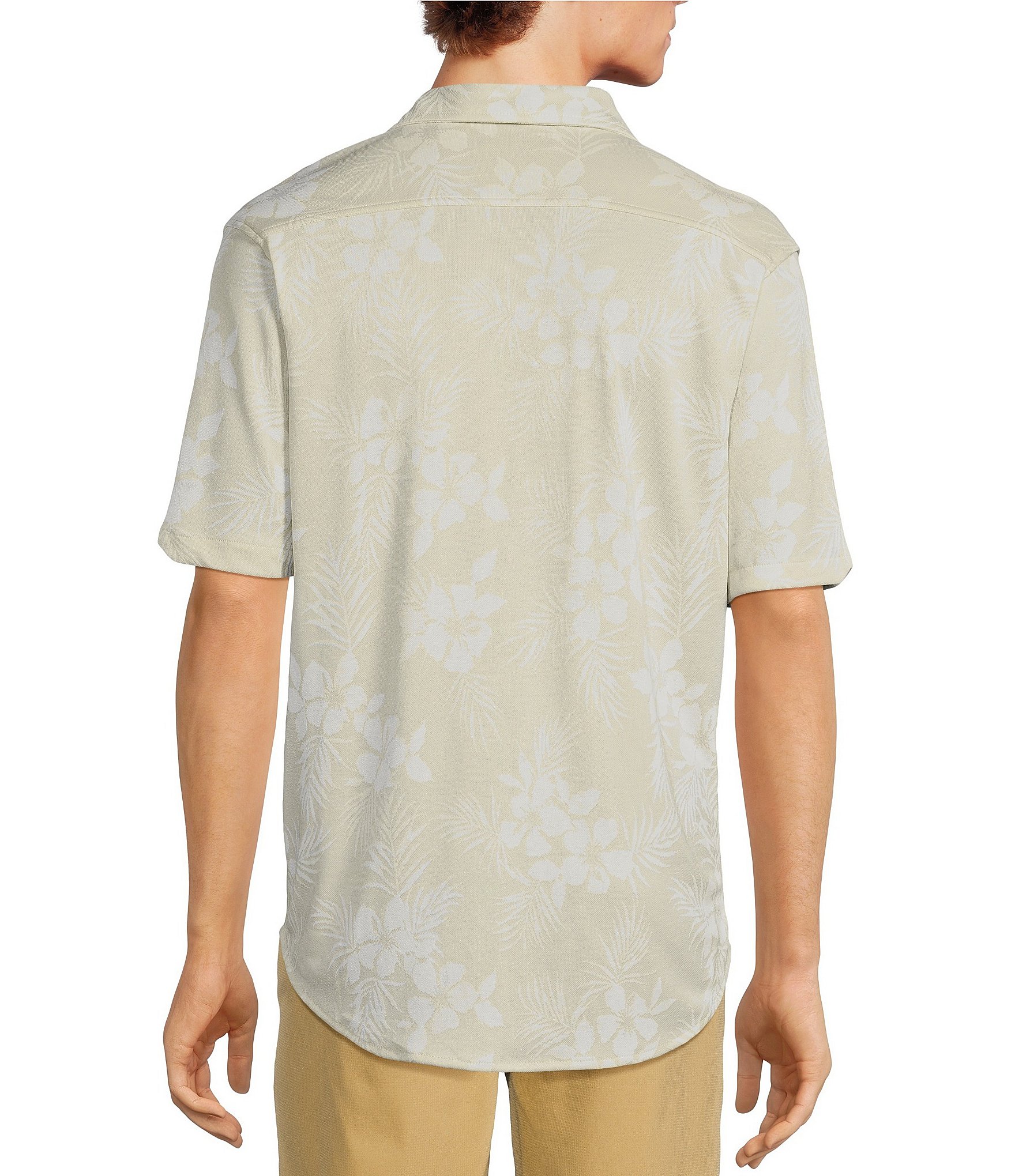 Caribbean Big & Tall Floral Print Short Sleeve Woven Shirt