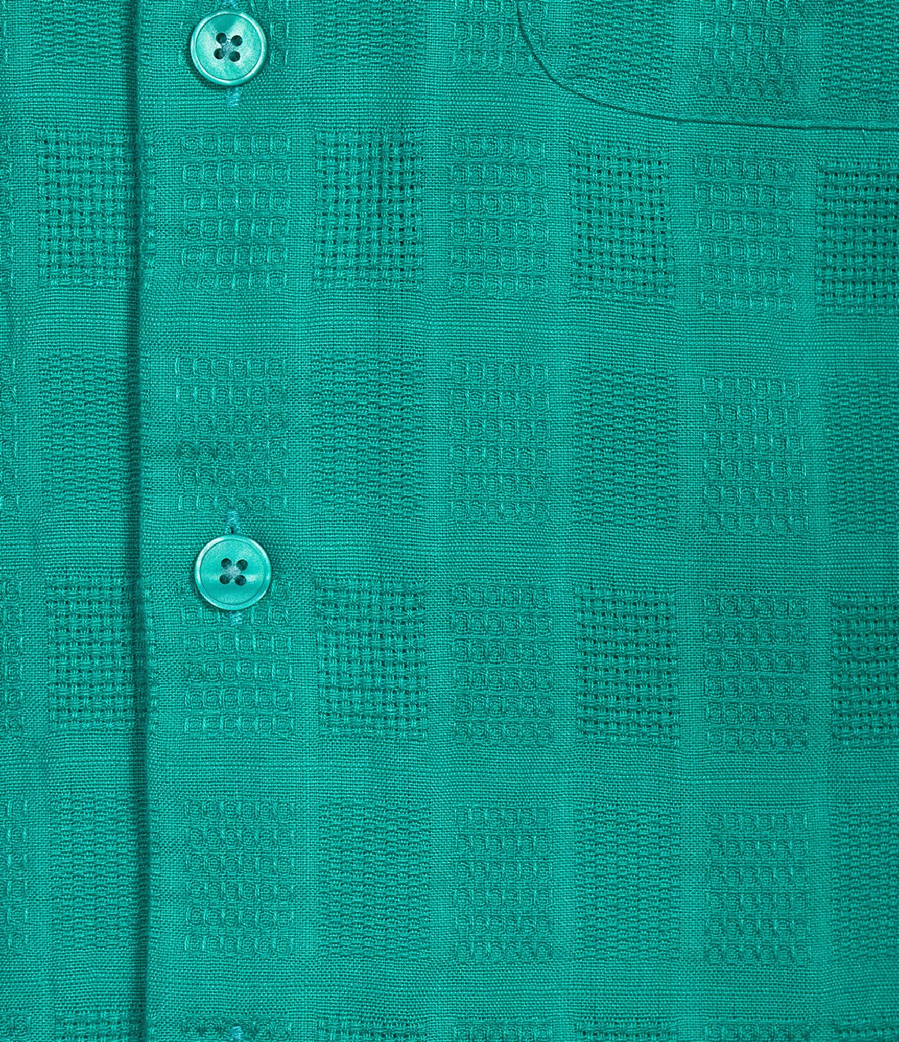 Caribbean Camp Texture Solid Short Sleeve Woven Shirt