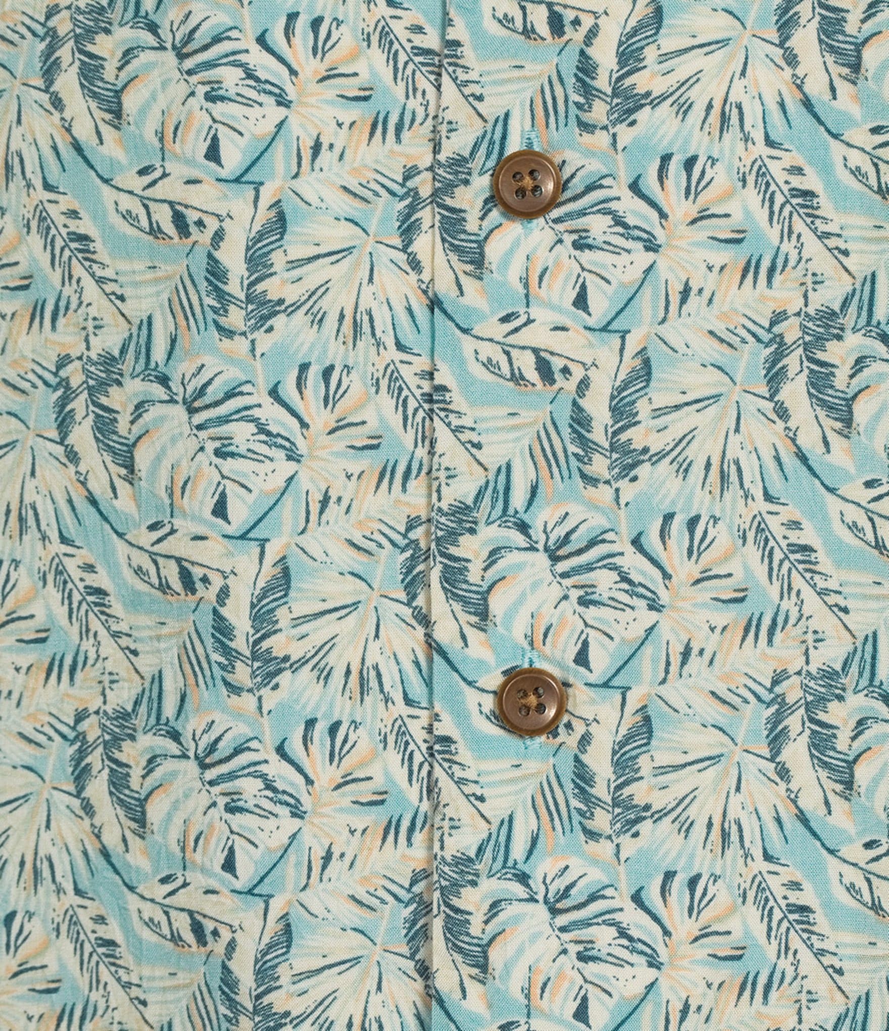 Caribbean Crushed Rayon Leaf Printed Short Sleeve Woven Camp Shirt