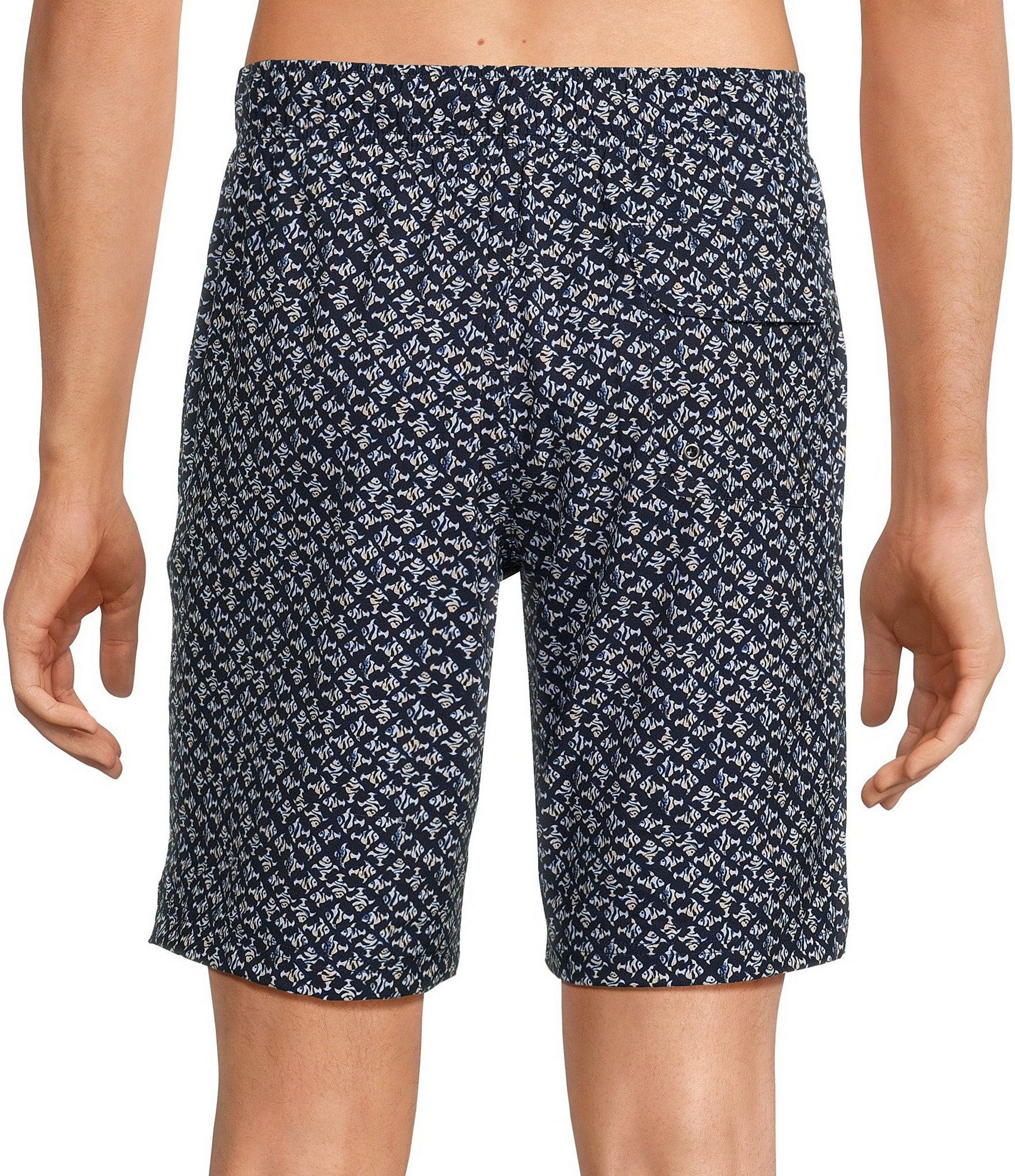 Caribbean Fish Geo 9#double; Inseam Swim Trunks