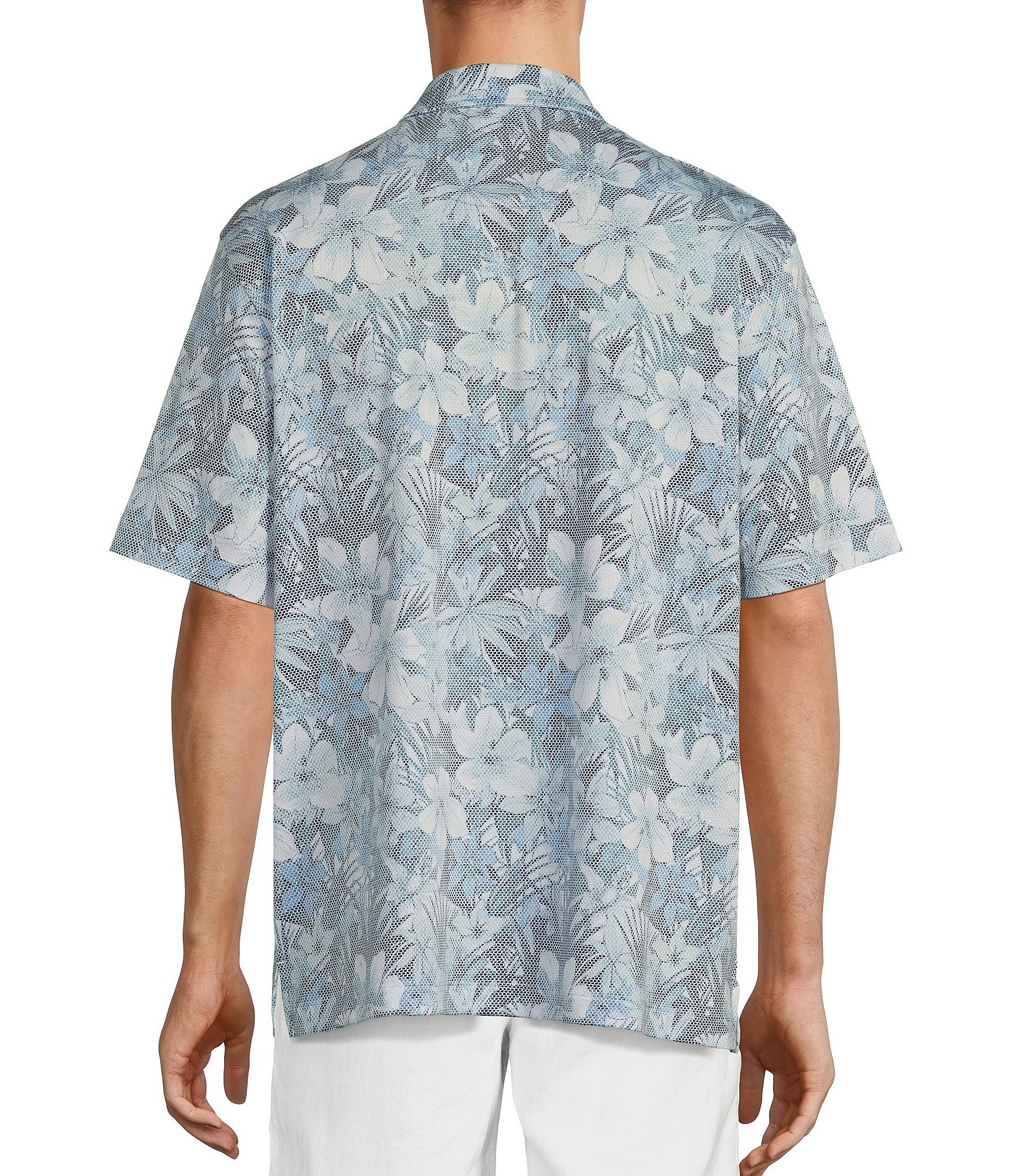 Caribbean Floral Jacquard Short Sleeve Polo Shirt