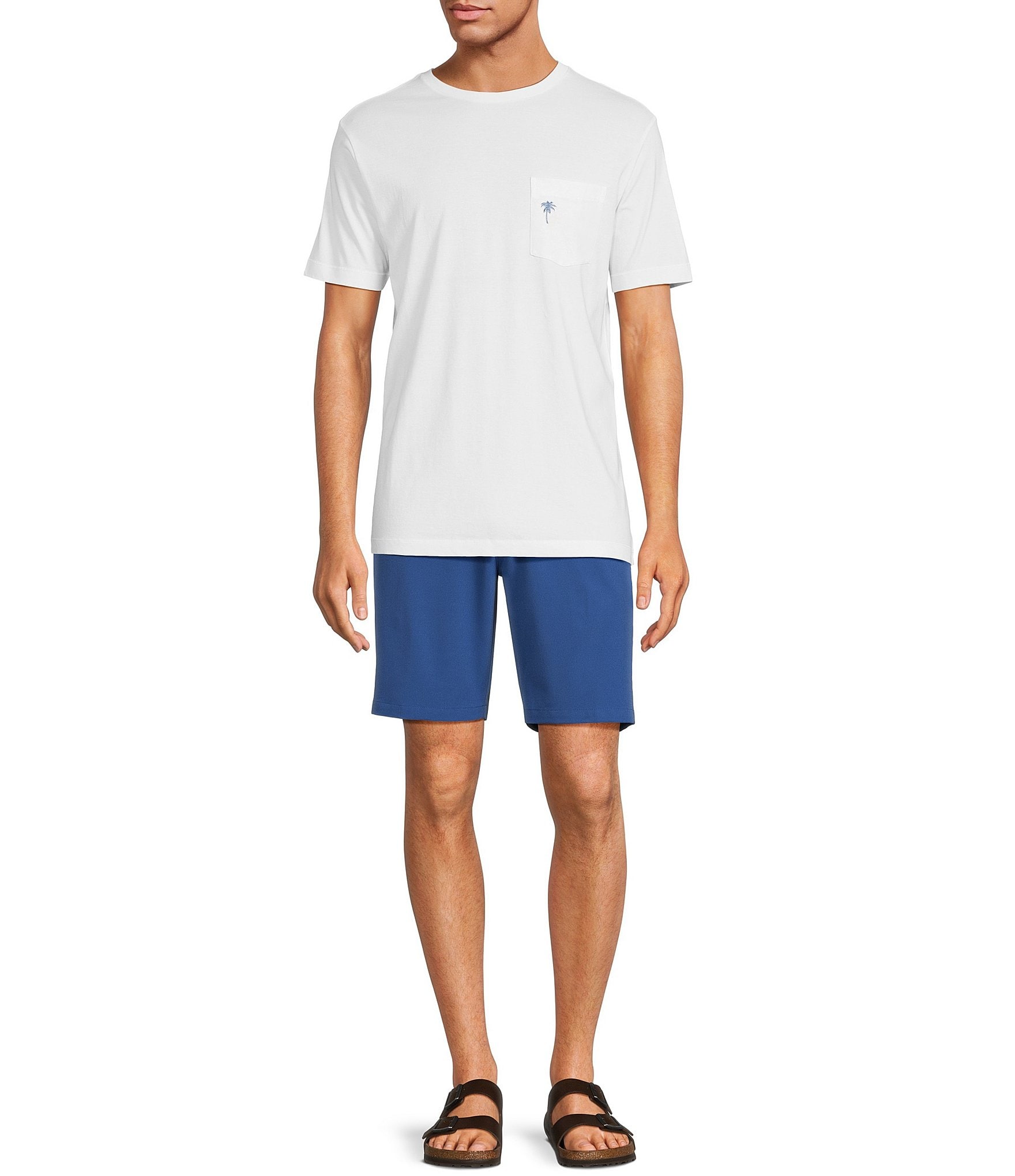 Caribbean Isle Breeze Flat Front Performance Stretch 9#double; Inseam Shorts