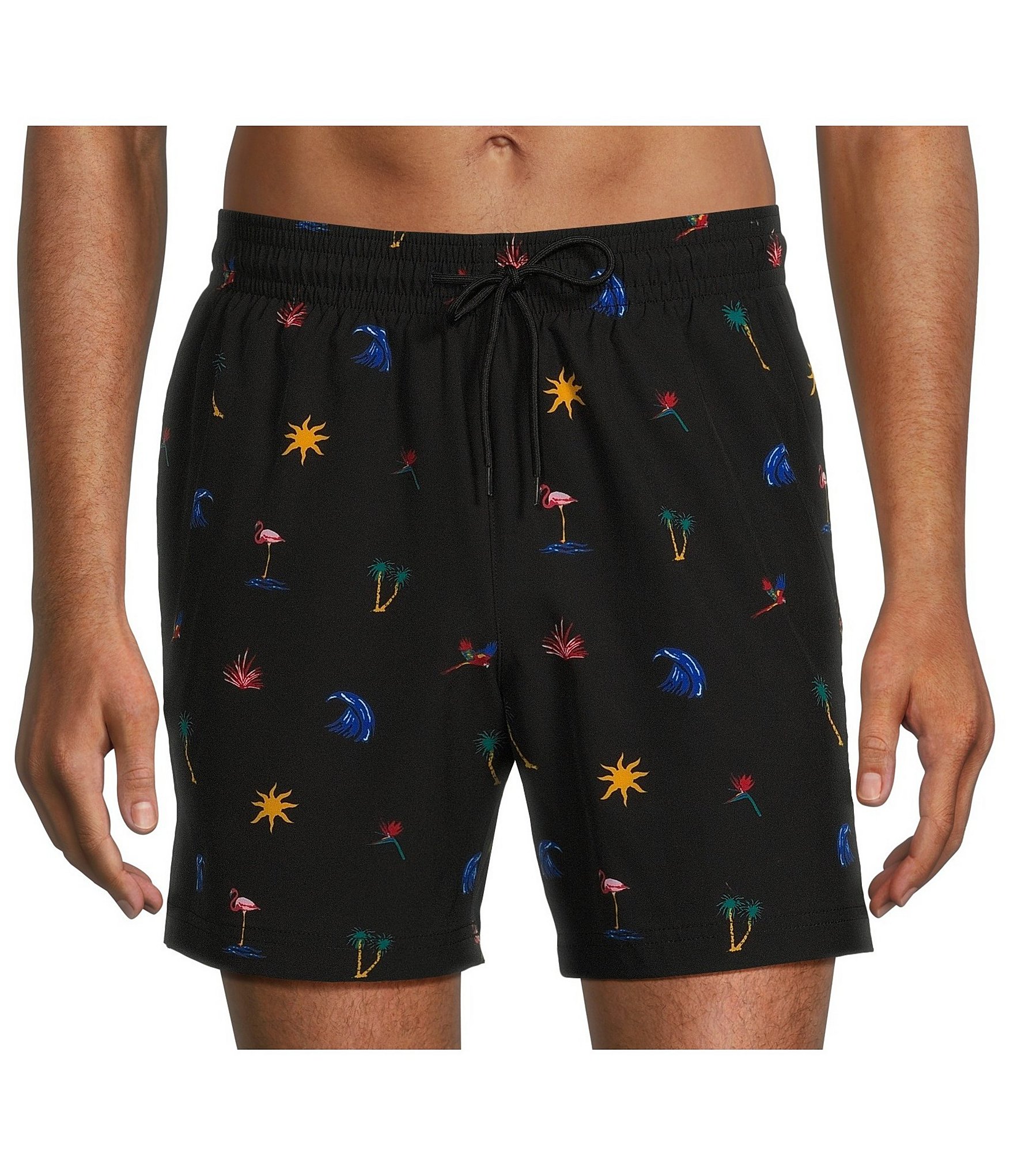 Caribbean Mini Tropical 6#double; Inseam Swim Trunks