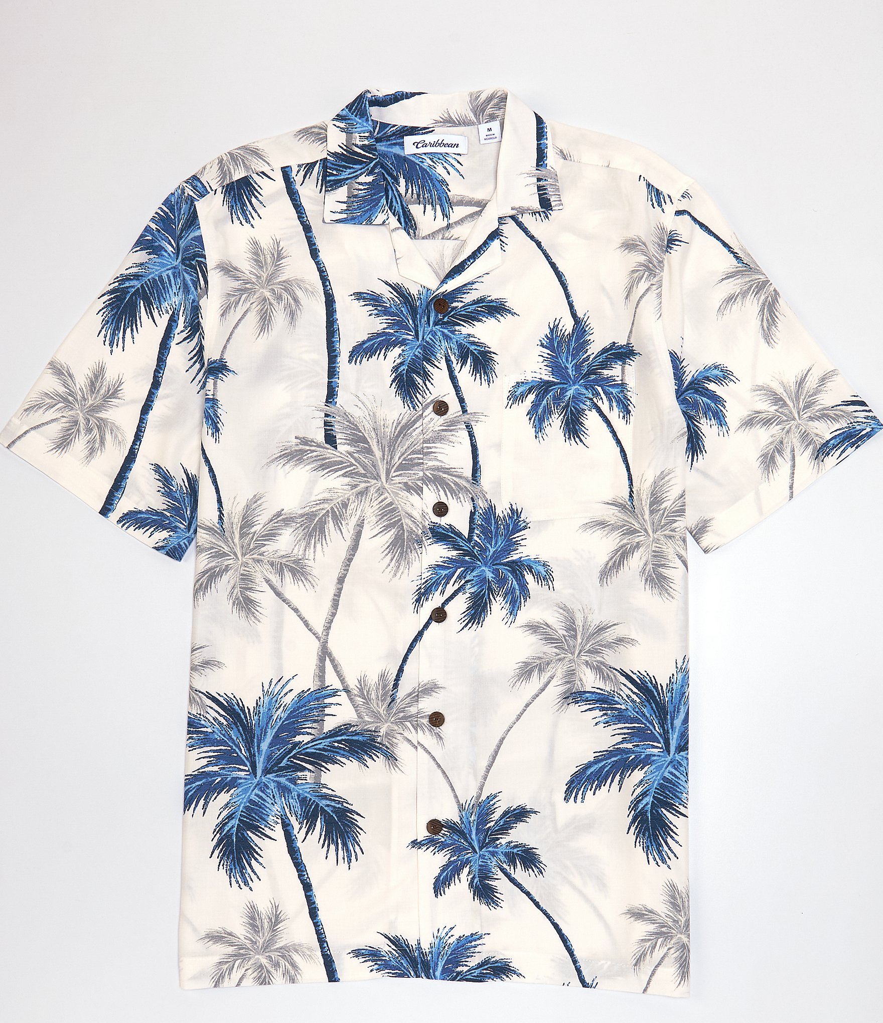 Caribbean Modal Palms Print Short-Sleeve Woven Shirt | Dillard's
